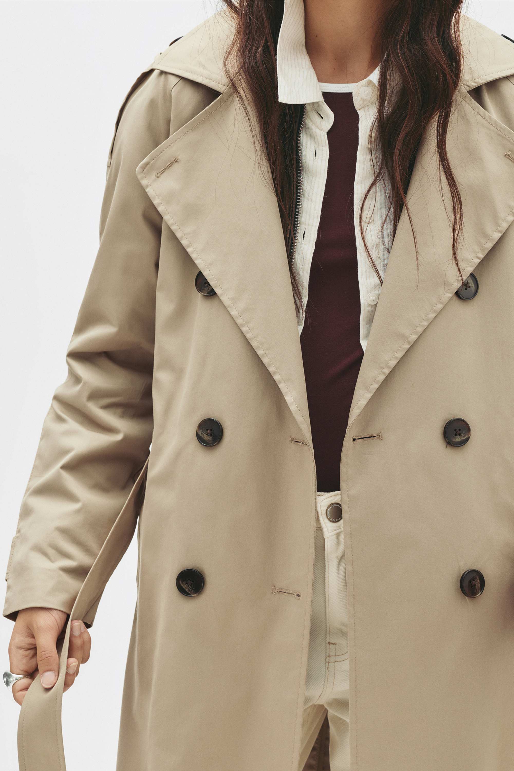 Belted trench coat