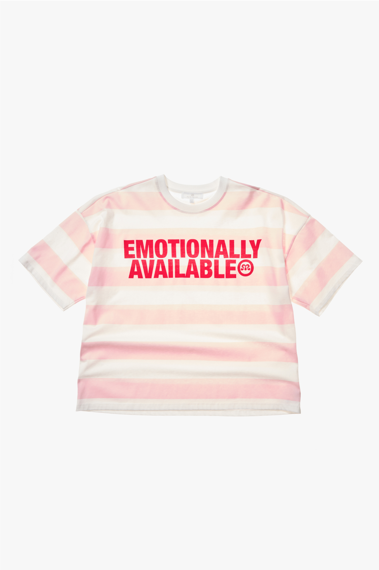 Trendyol Maglietta Rosa A Righe Donna – Modello Boyfriend, Oversize, Tessuto A Maglia, Viscosa Ed Elastan