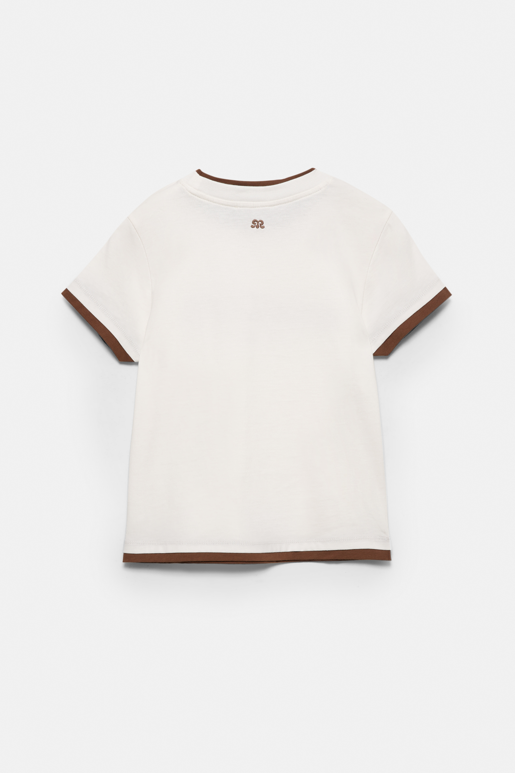 เสื้อยืดแขนสั้นสองชั้นมีลายสโลแกน