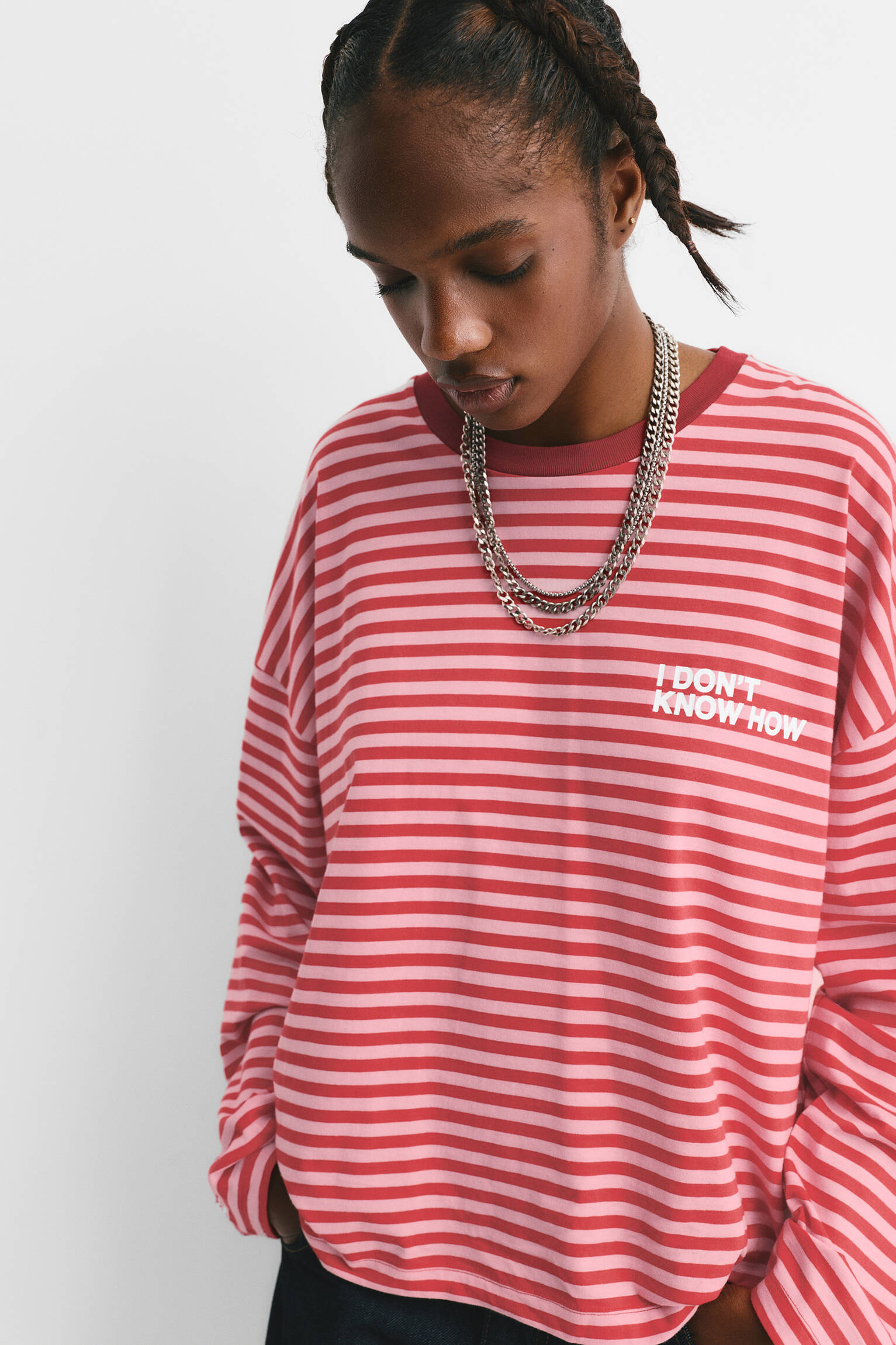 T-shirt à rayures manches longues