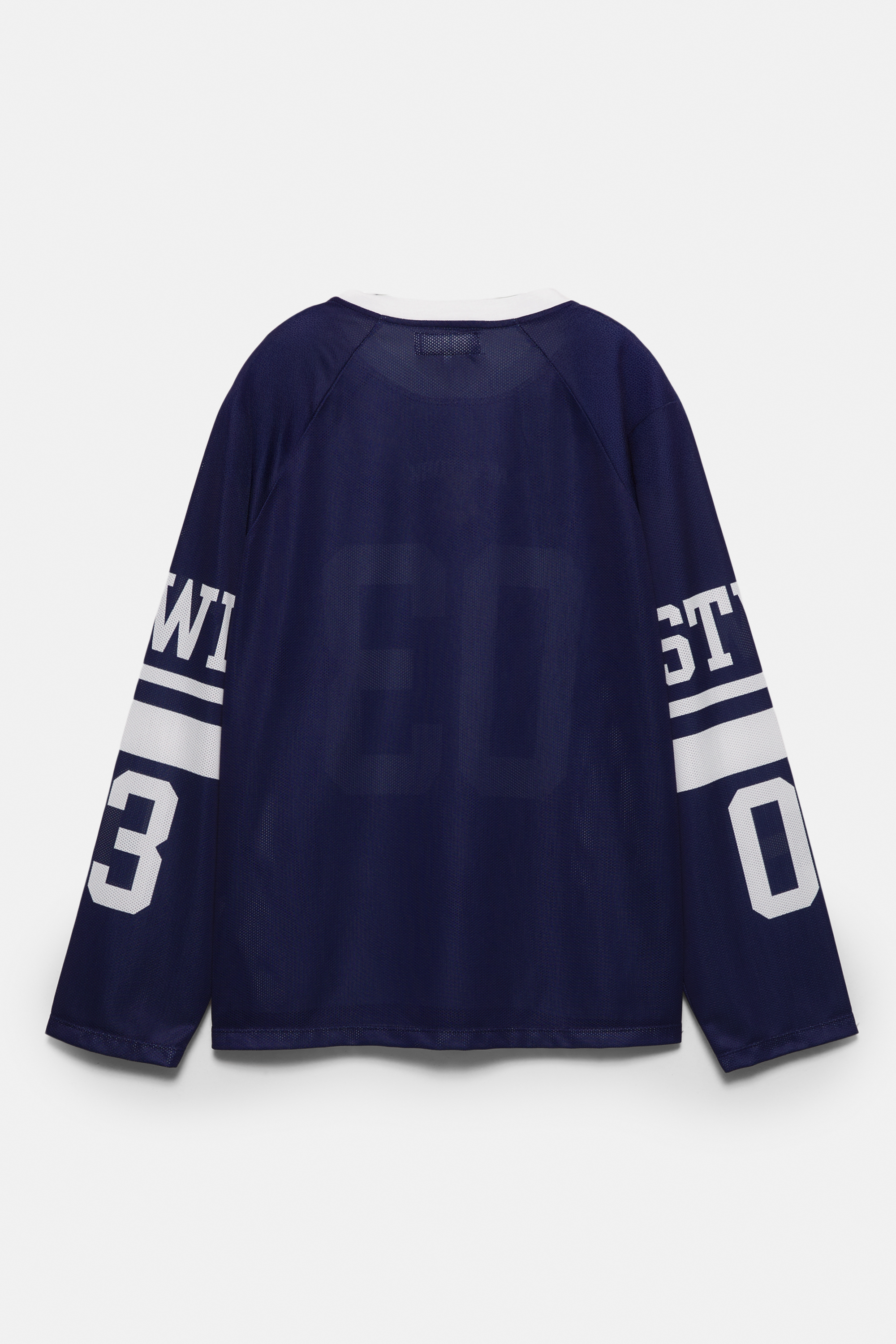 Long sleeve football T-shirt with bear graphic