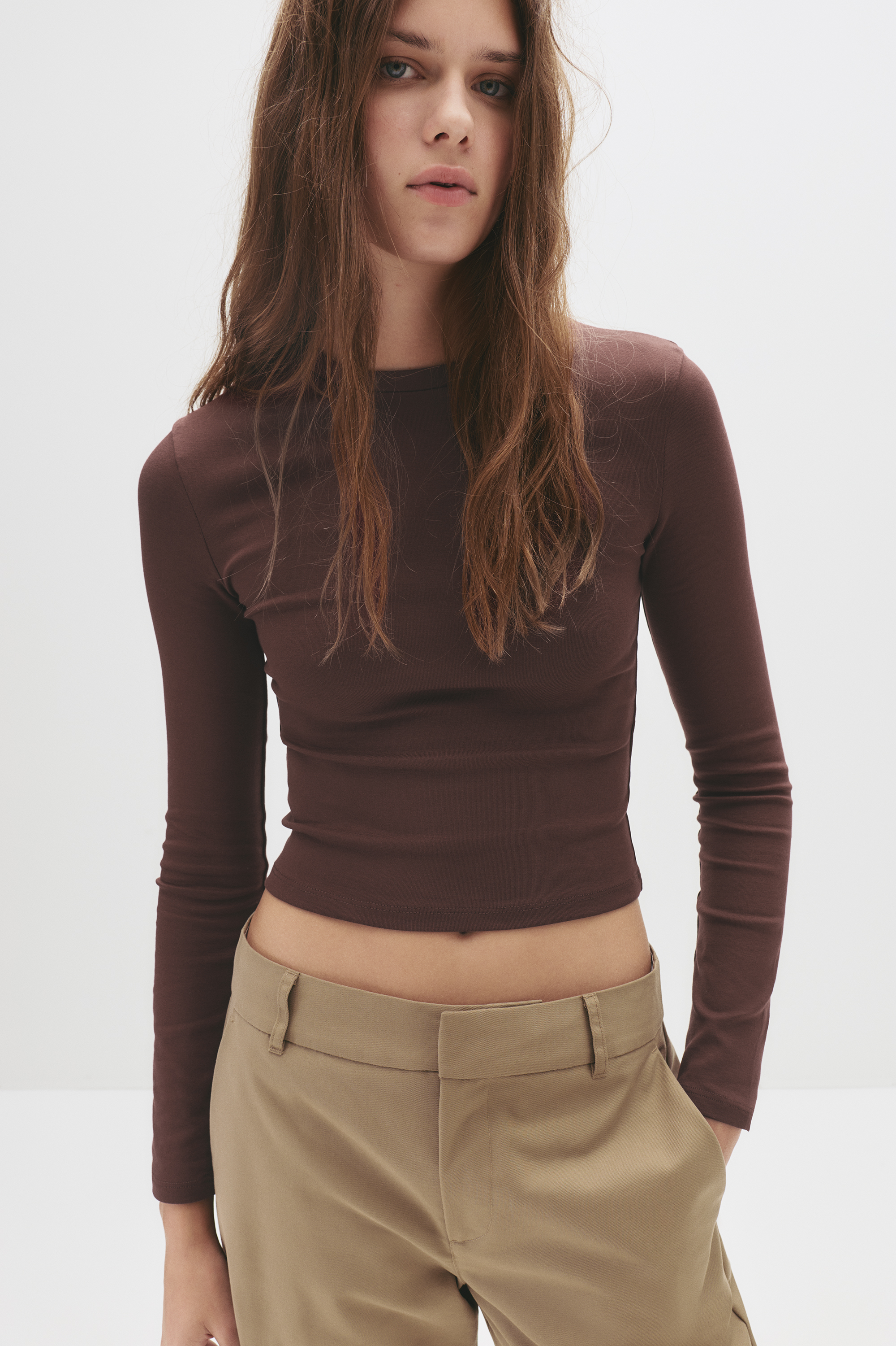 VKA20 Sous-pull Lisa manches longues col rond femme slim fit effet thermique