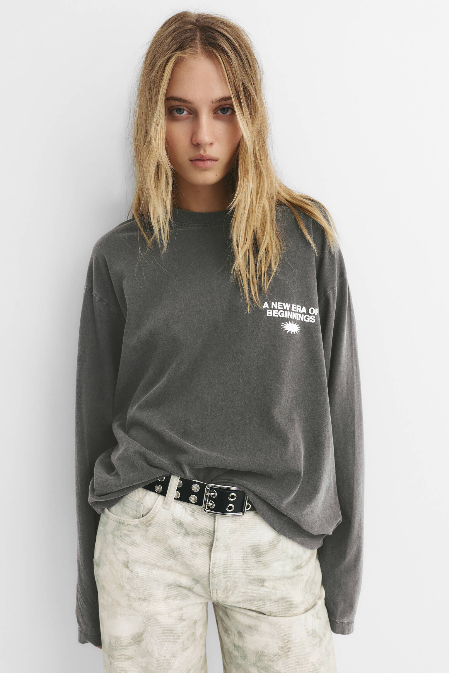 T-shirt a maniche lunghe da donna | Pull&Bear {0}