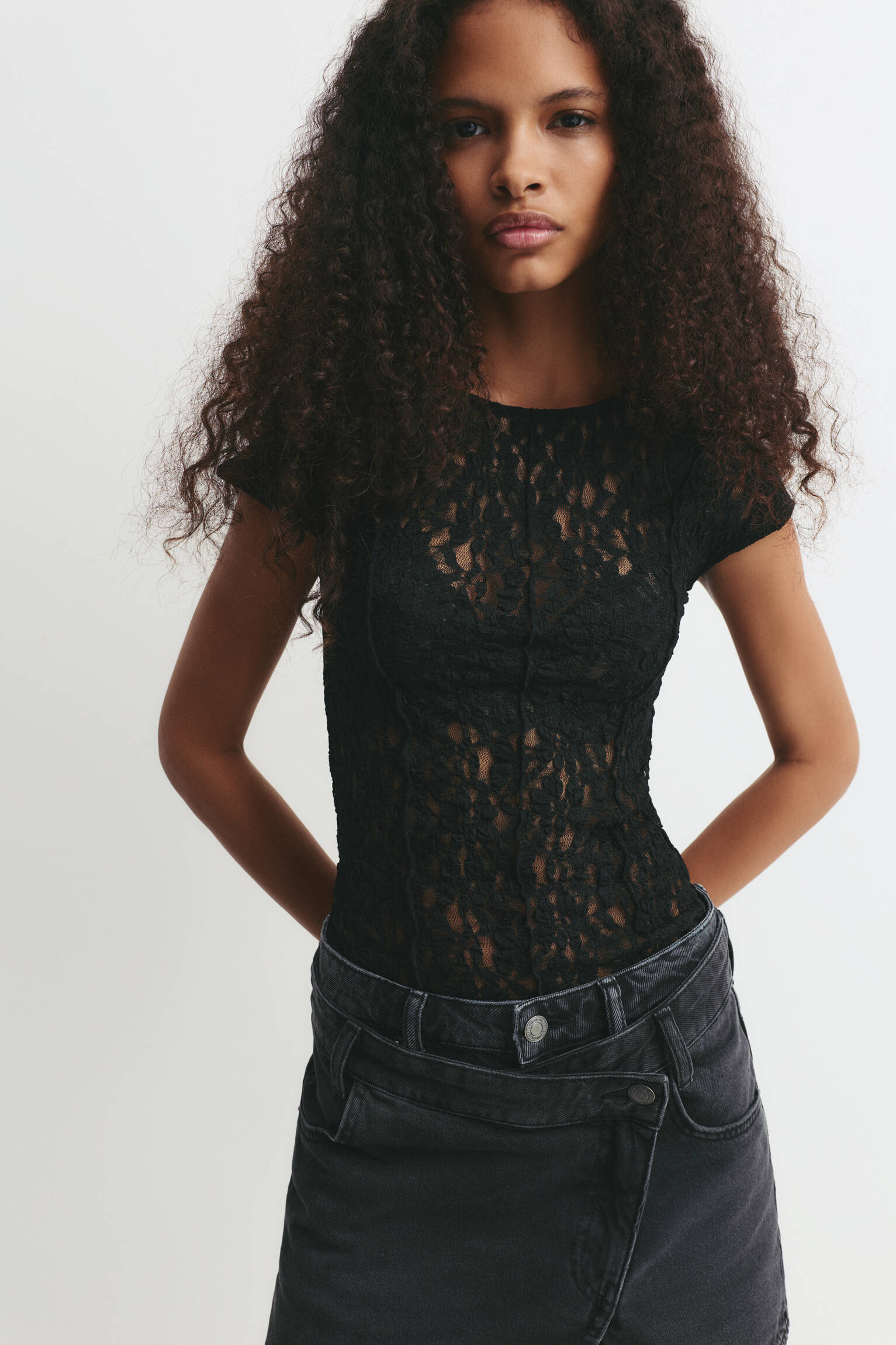 Top dentelle coutures - pull&bear