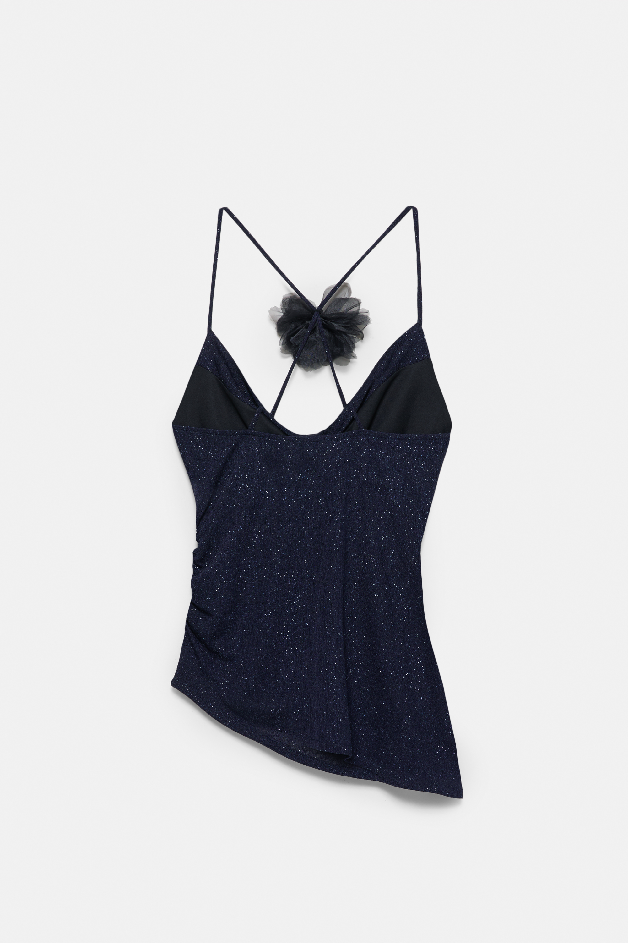 Shimmery draped floral top