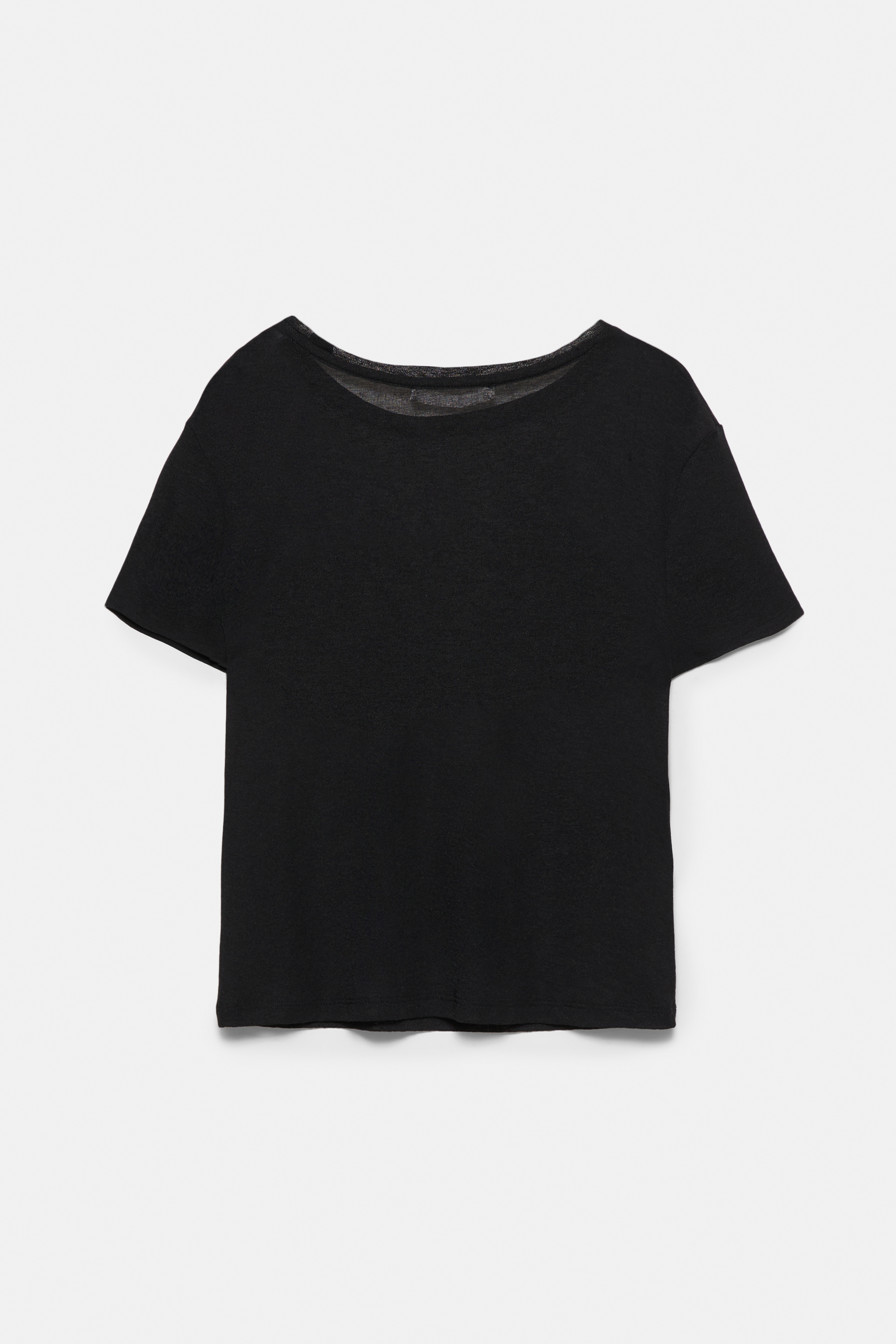 Black T-shirt with rhinestone slogan