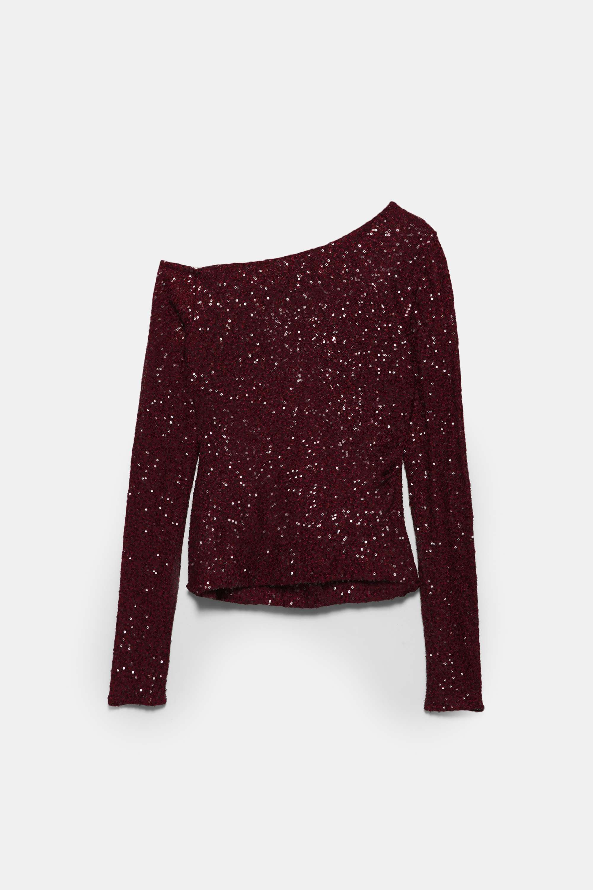 Asymmetric sequin top