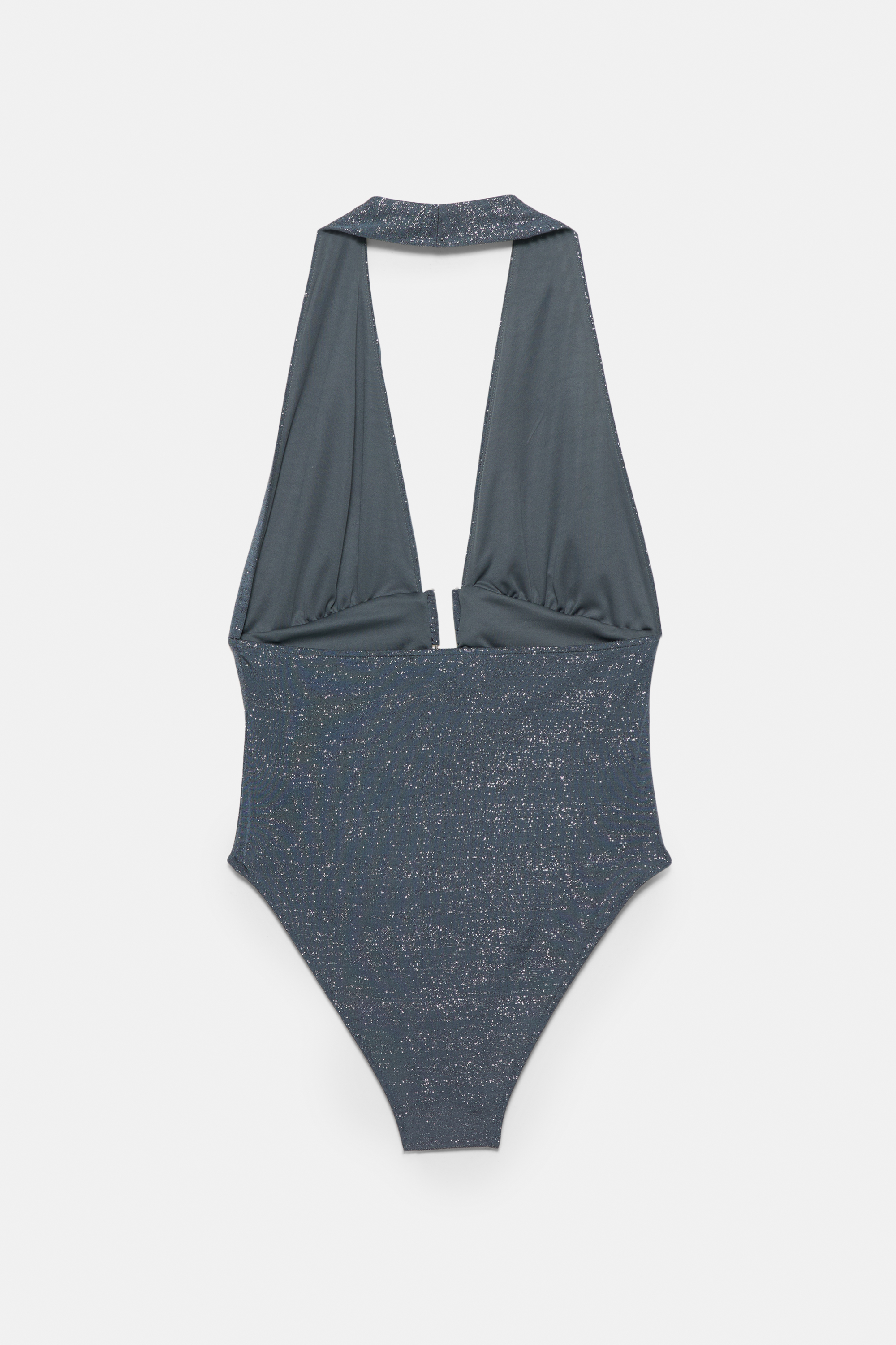 Shimmery halter bodysuit