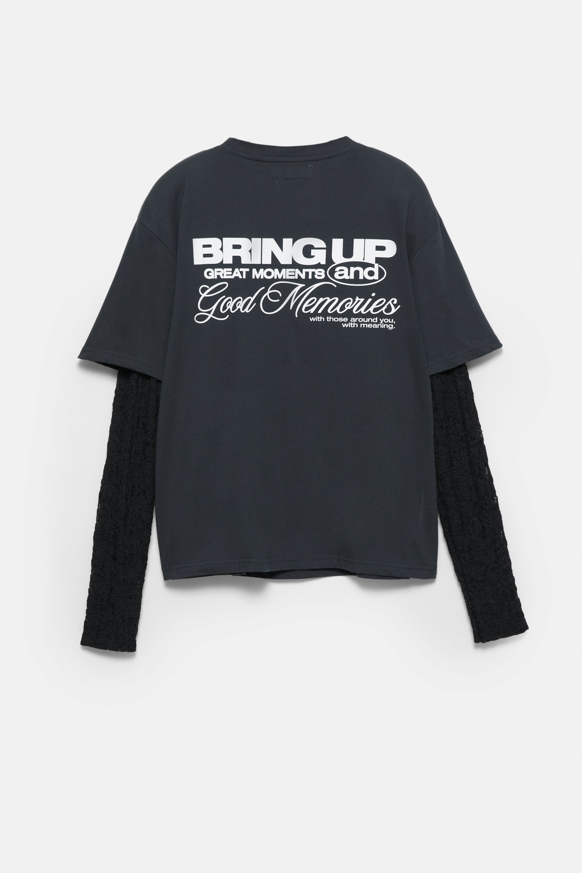 T-shirt double manches dentelle