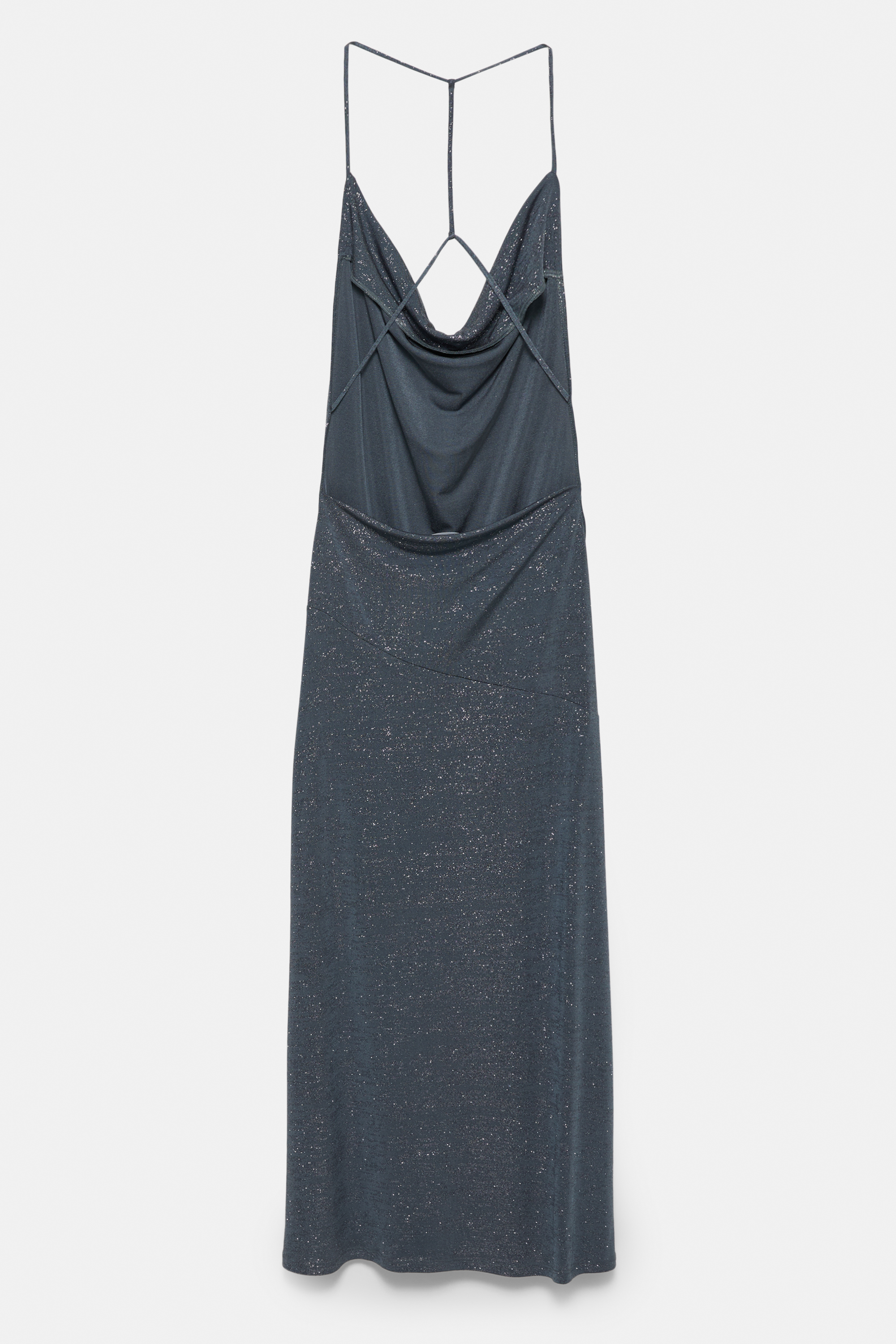 Shimmery draped midi dress