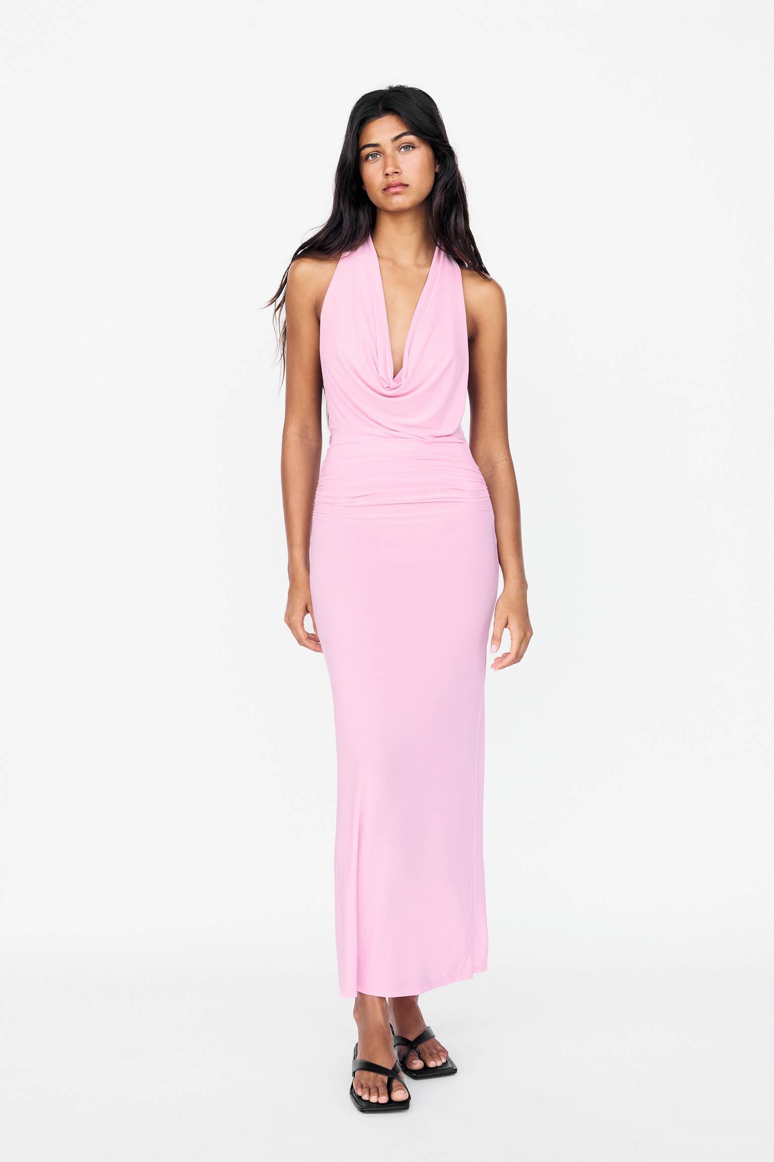 Robe midi dos nu avec nœud