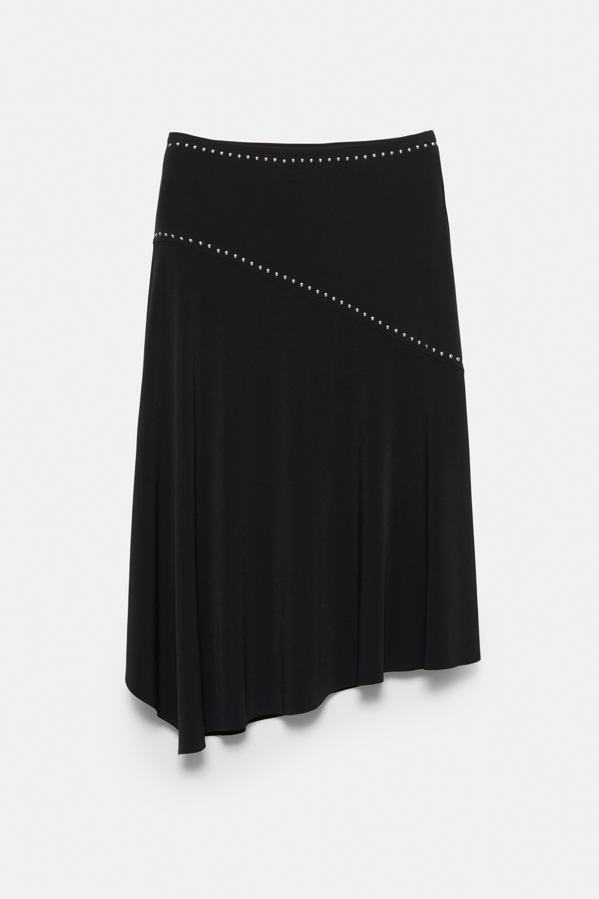 Jupe midi asymétrique clous