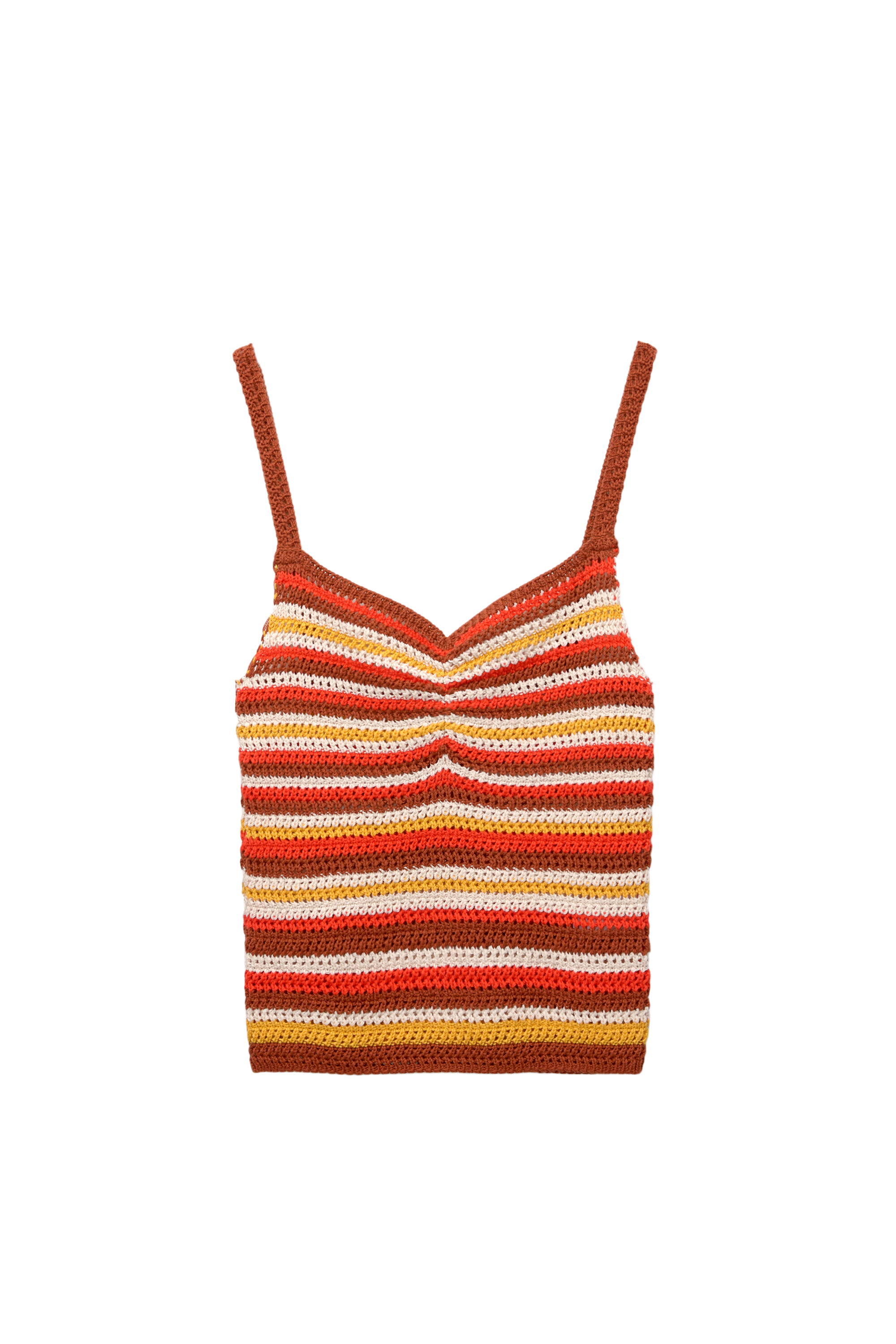 Top en crochet à rayures