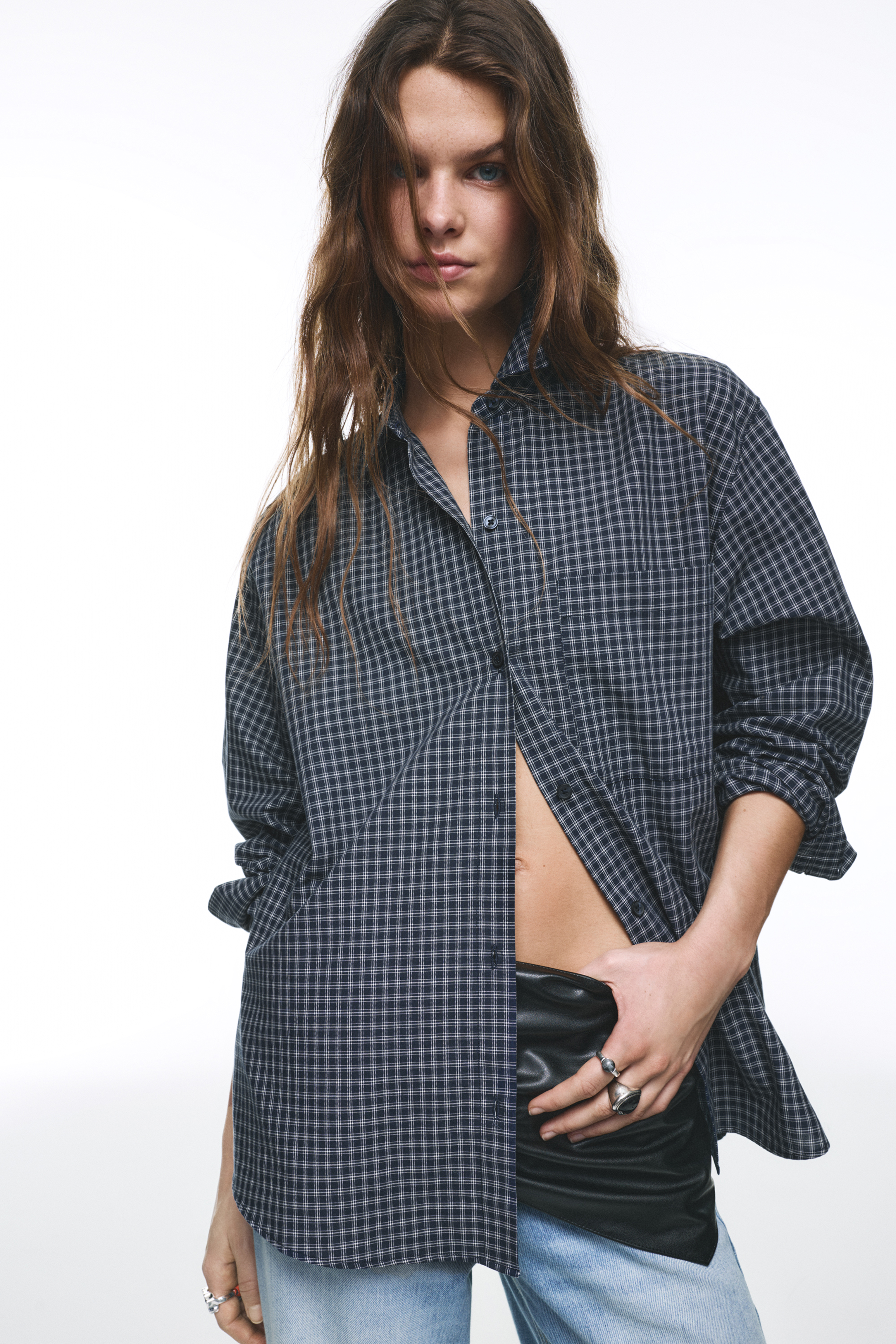 Camisa xadrez com bolso