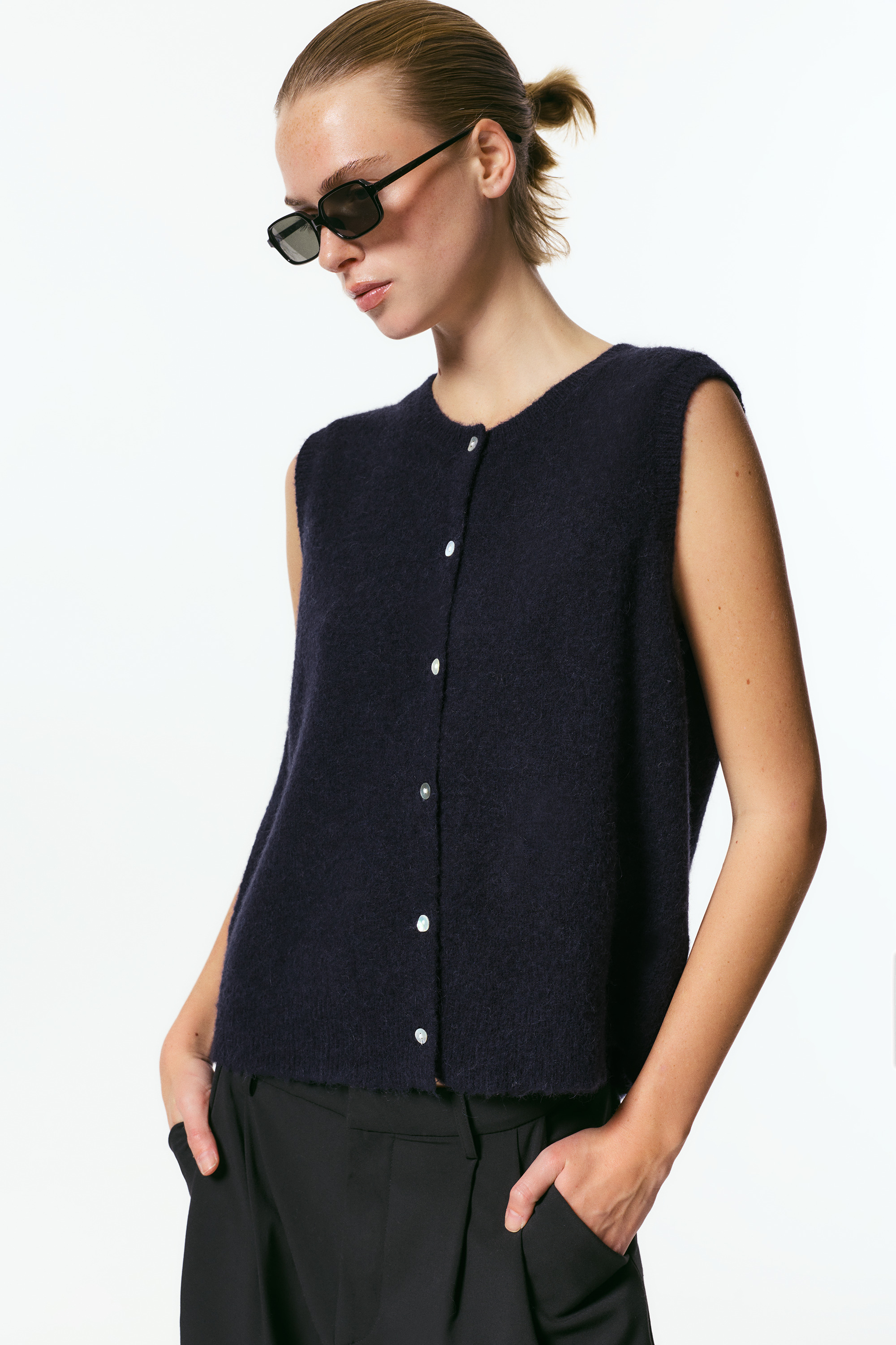 Gilet en maille avec laine et alpaga