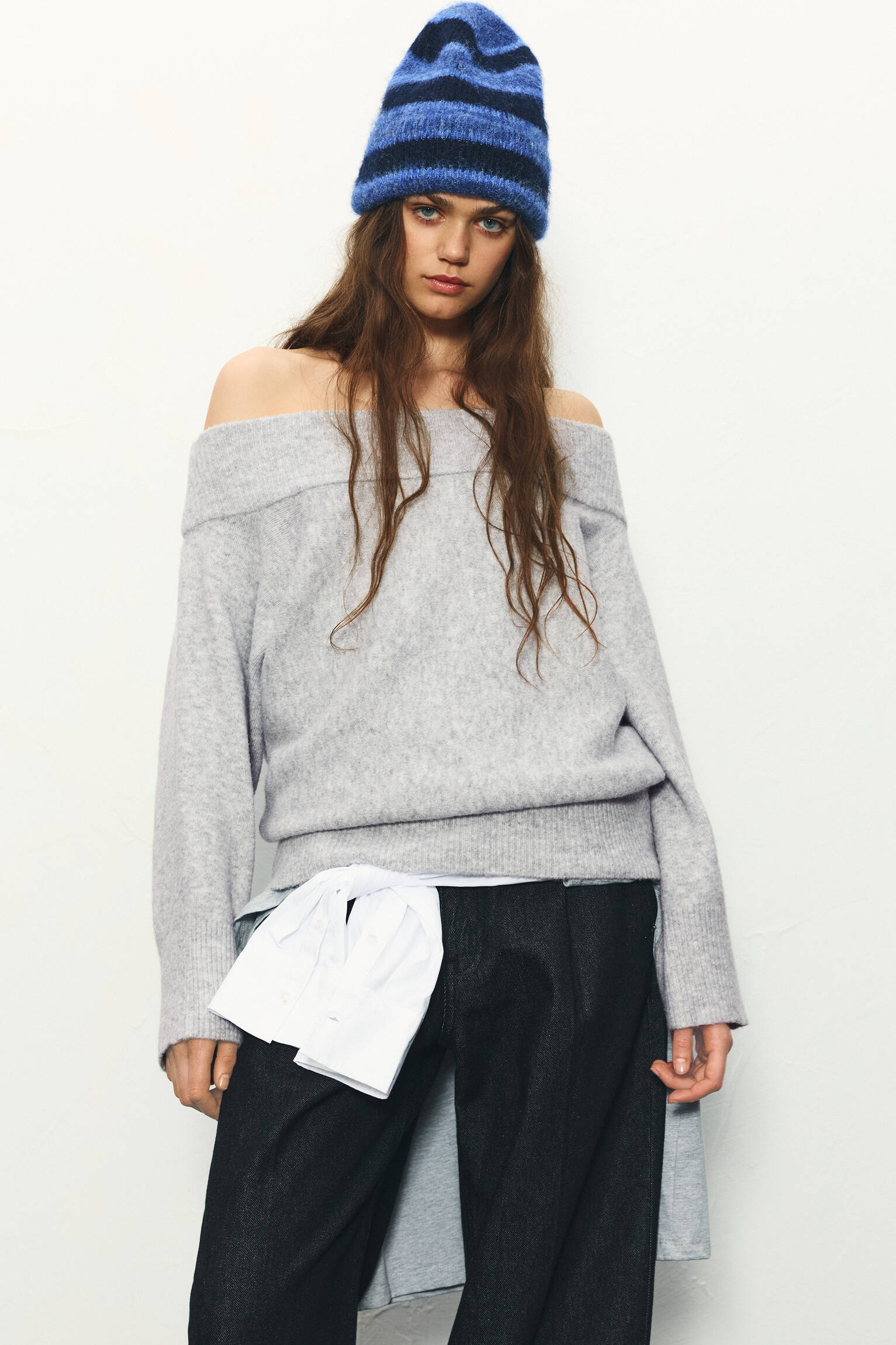 Pull asymétrique en maille douce - pull&bear