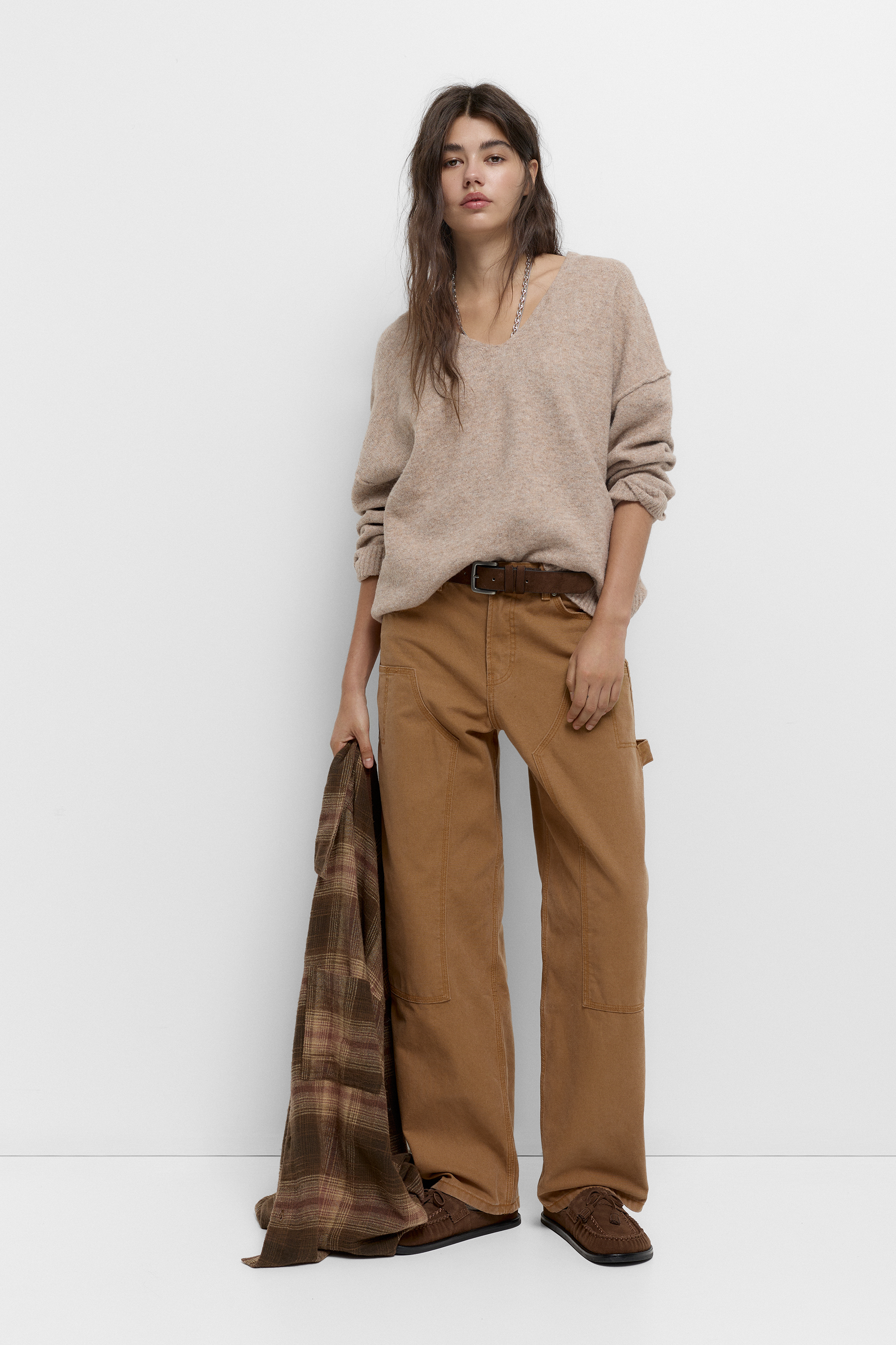 Soft knit V-neck sweater