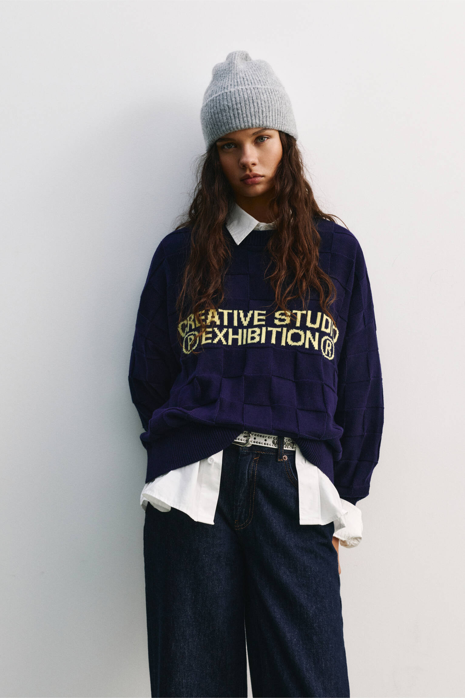 Pull texte contrasté - pull&bear