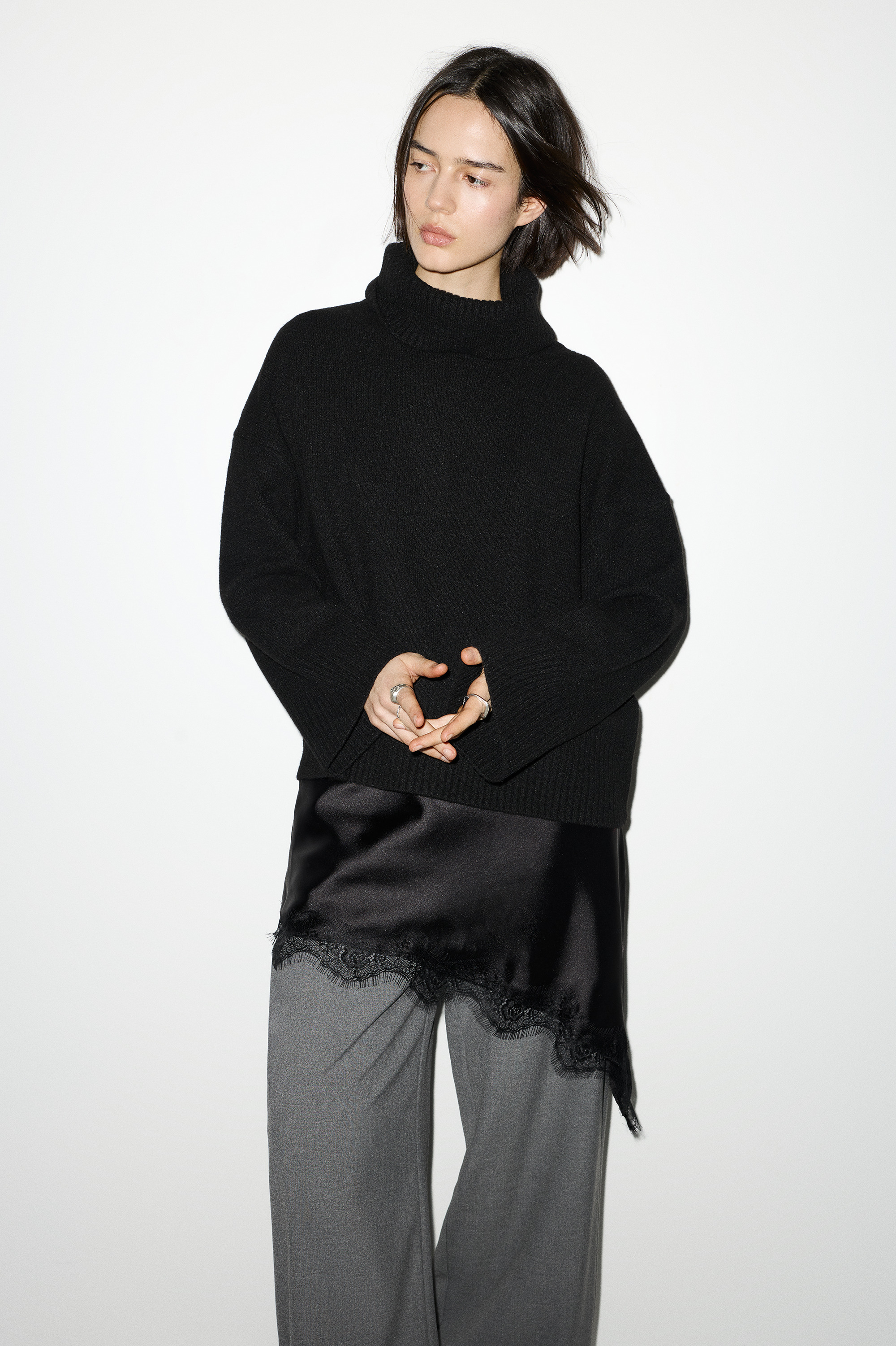 Soft knit high neck jumper