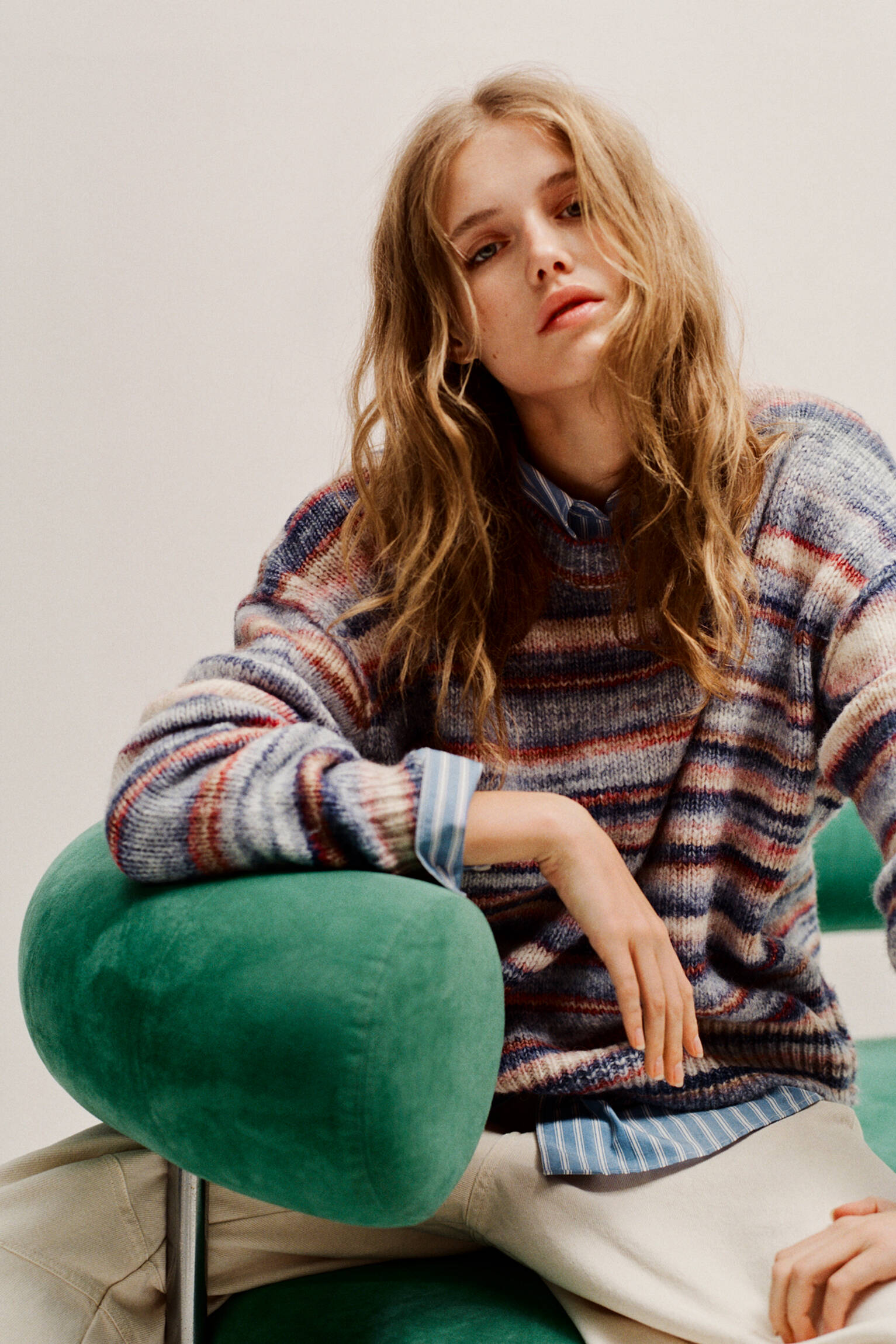 Striped knit sweater