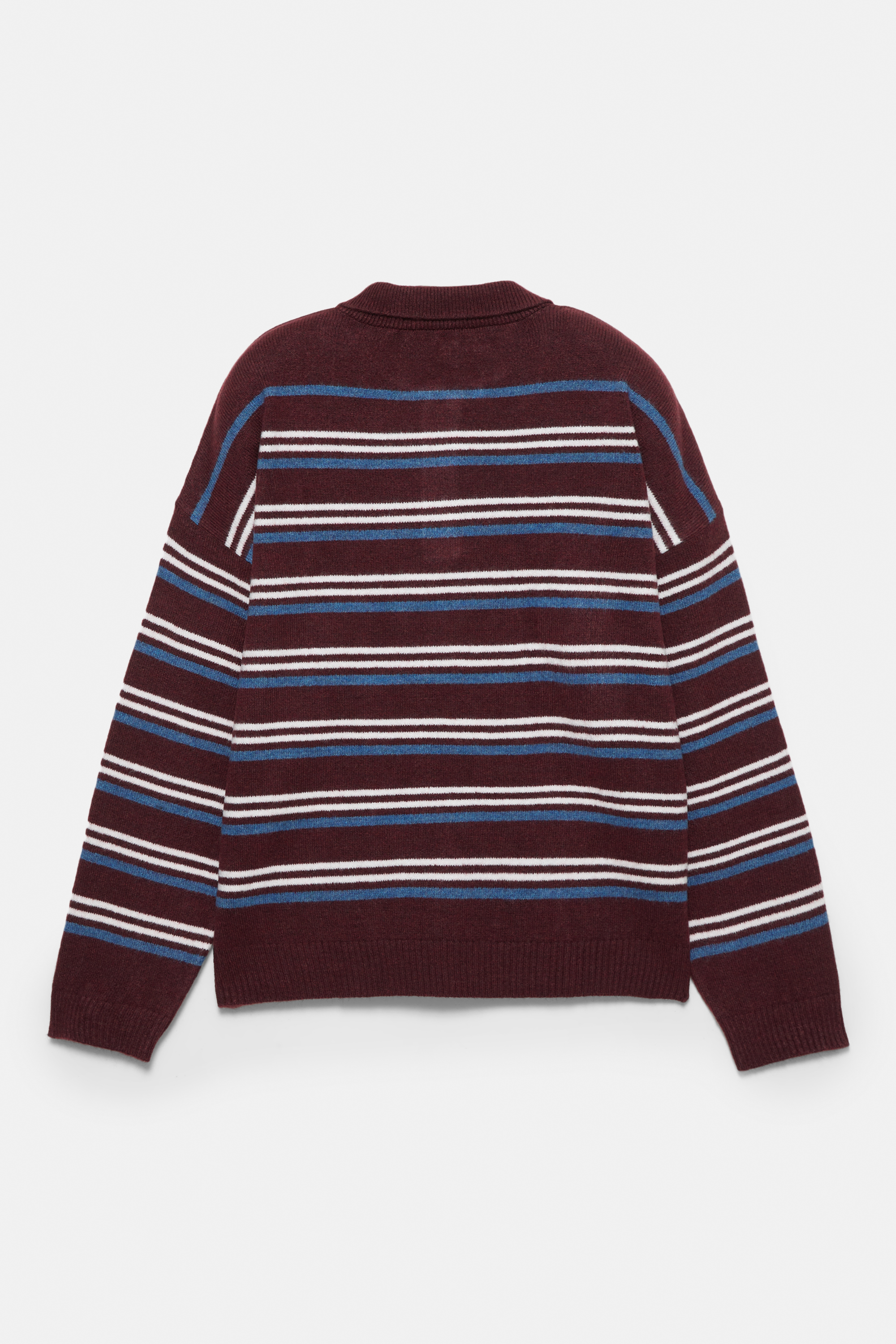 Long sleeve striped polo shirt
