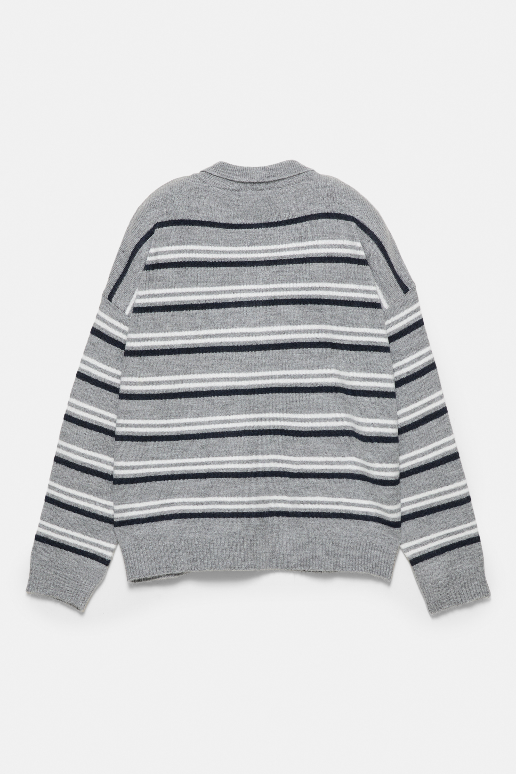 Long sleeve striped polo shirt