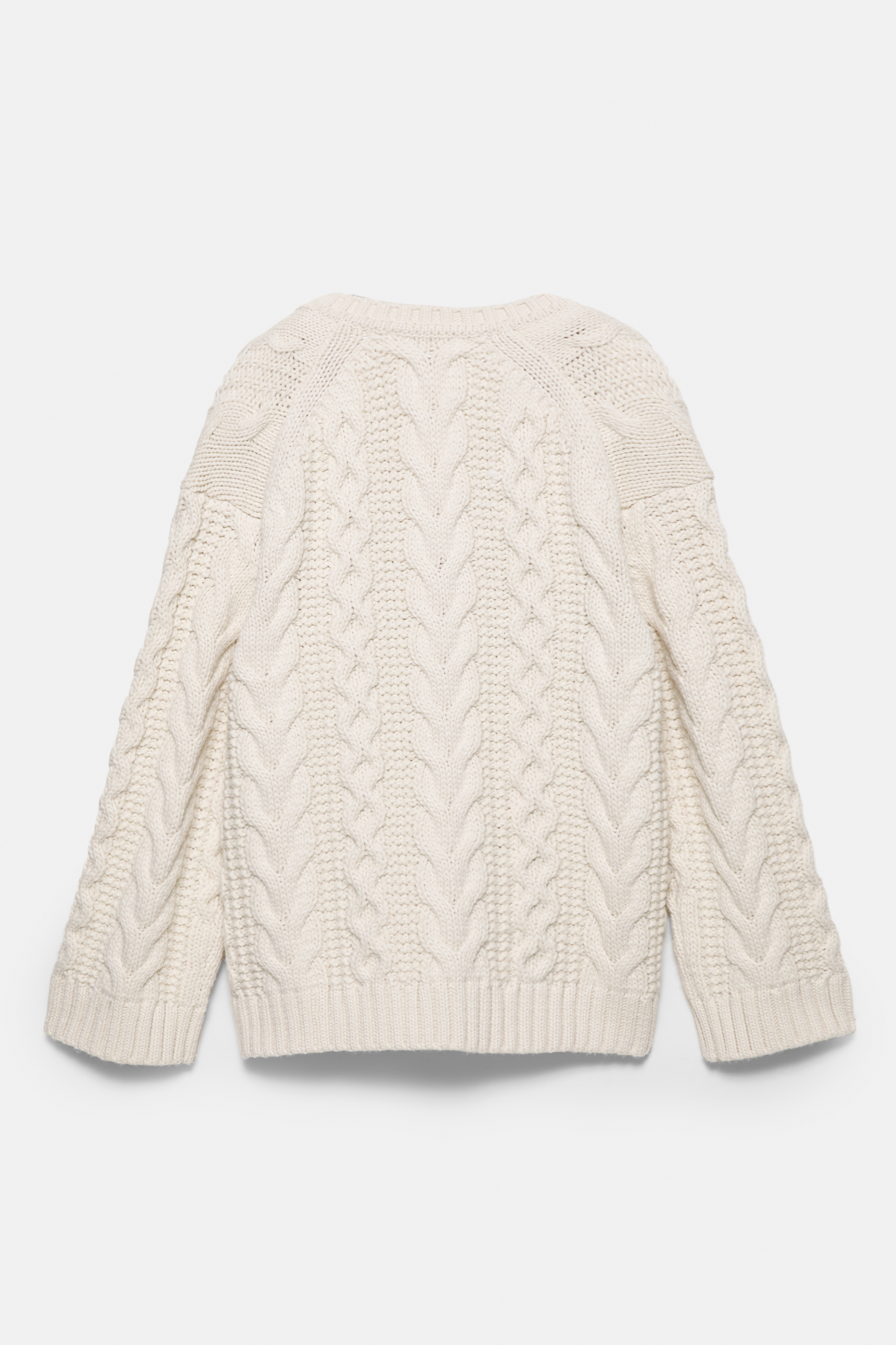 Cable-knit V-neck jumper