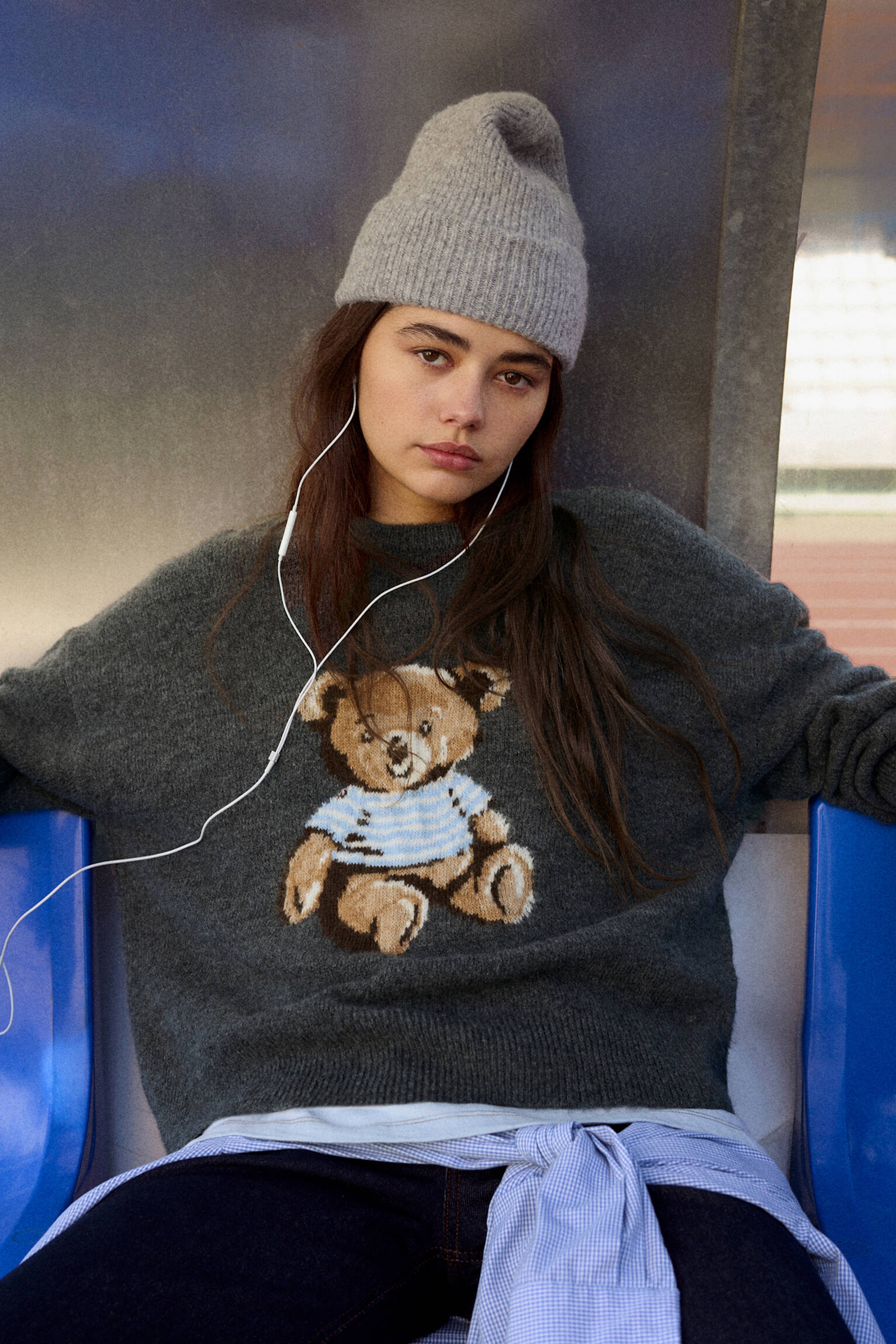 Pull graphique ours - pull&bear