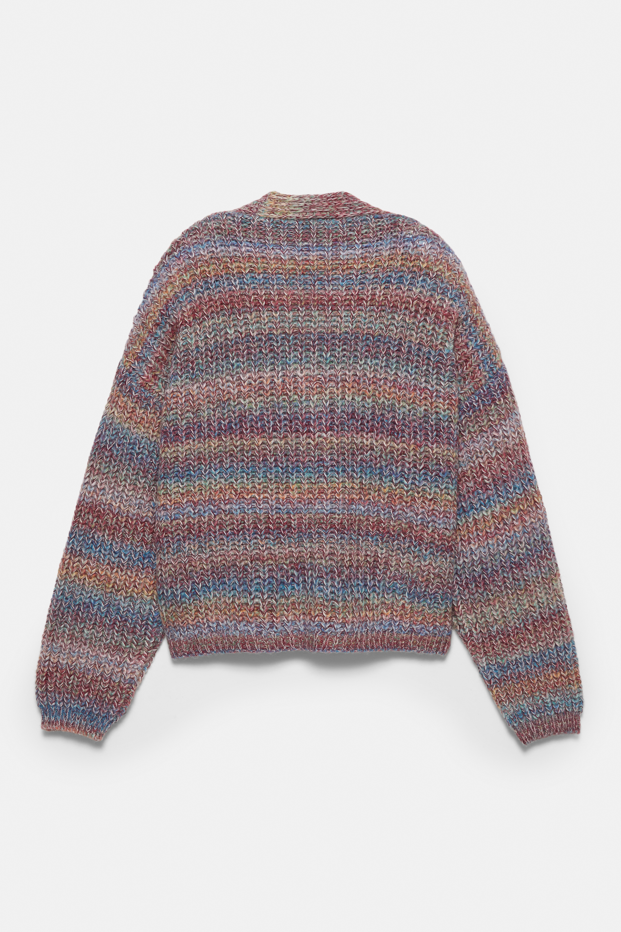 Space dye purl knit cardigan