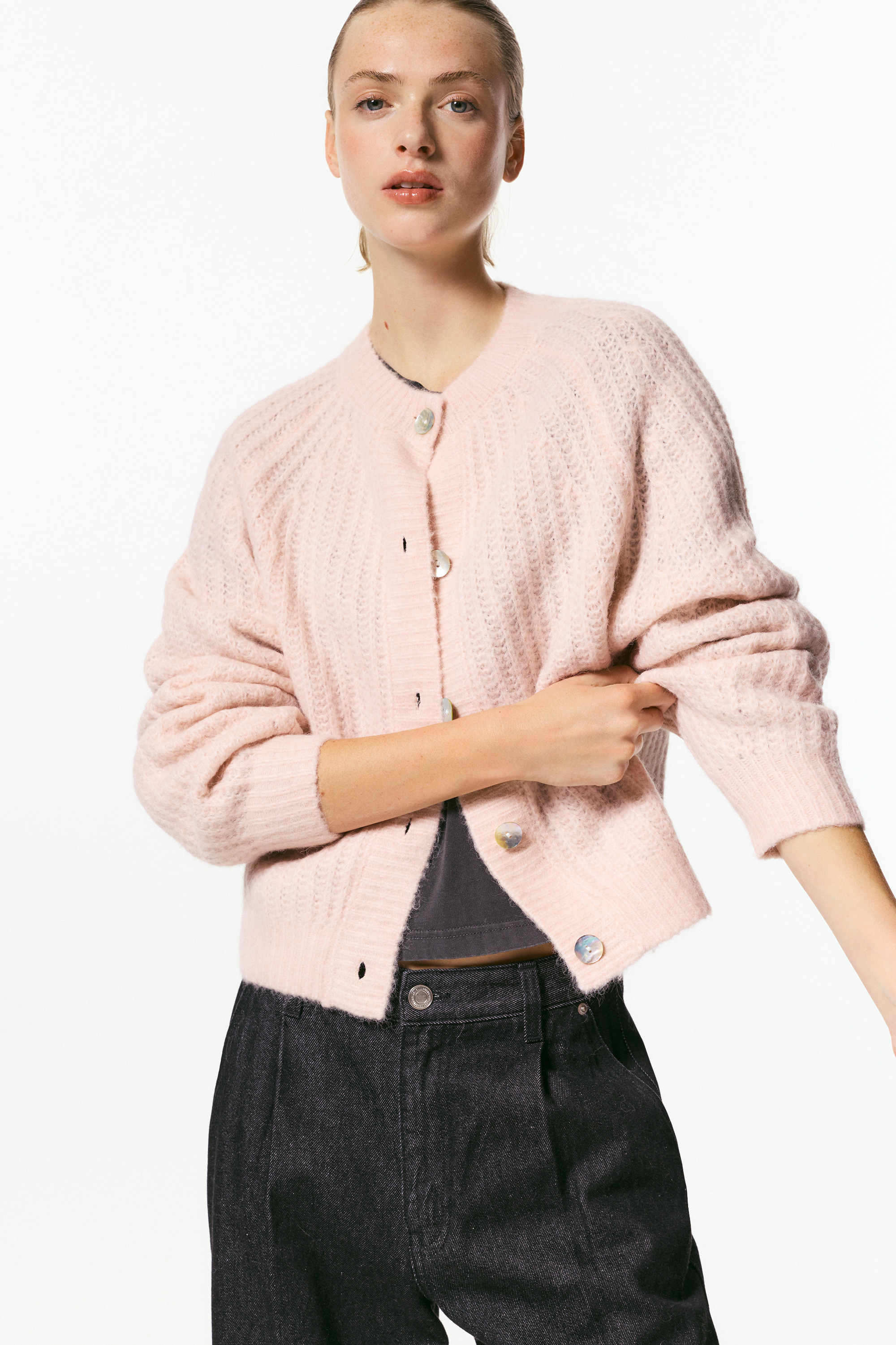 Cardigan en laine et alpaga