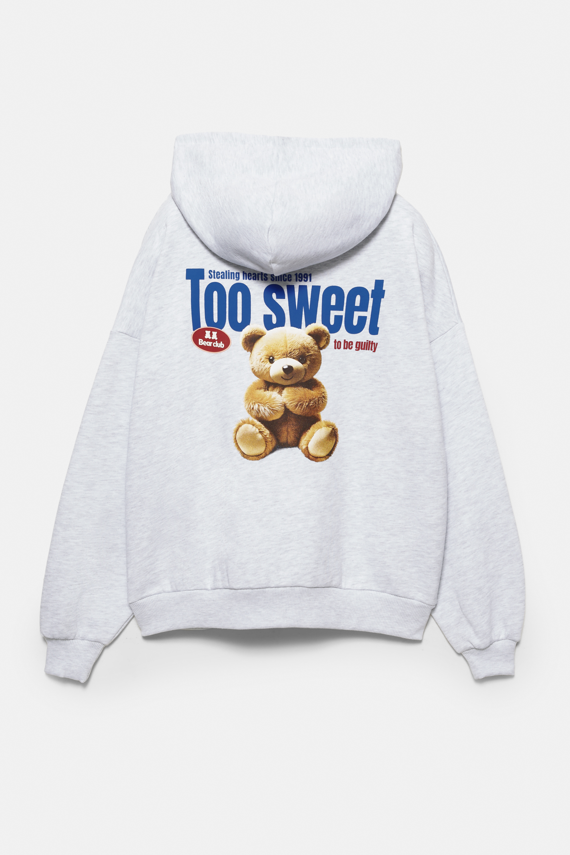 Felpa con cappuccio e grafica orso