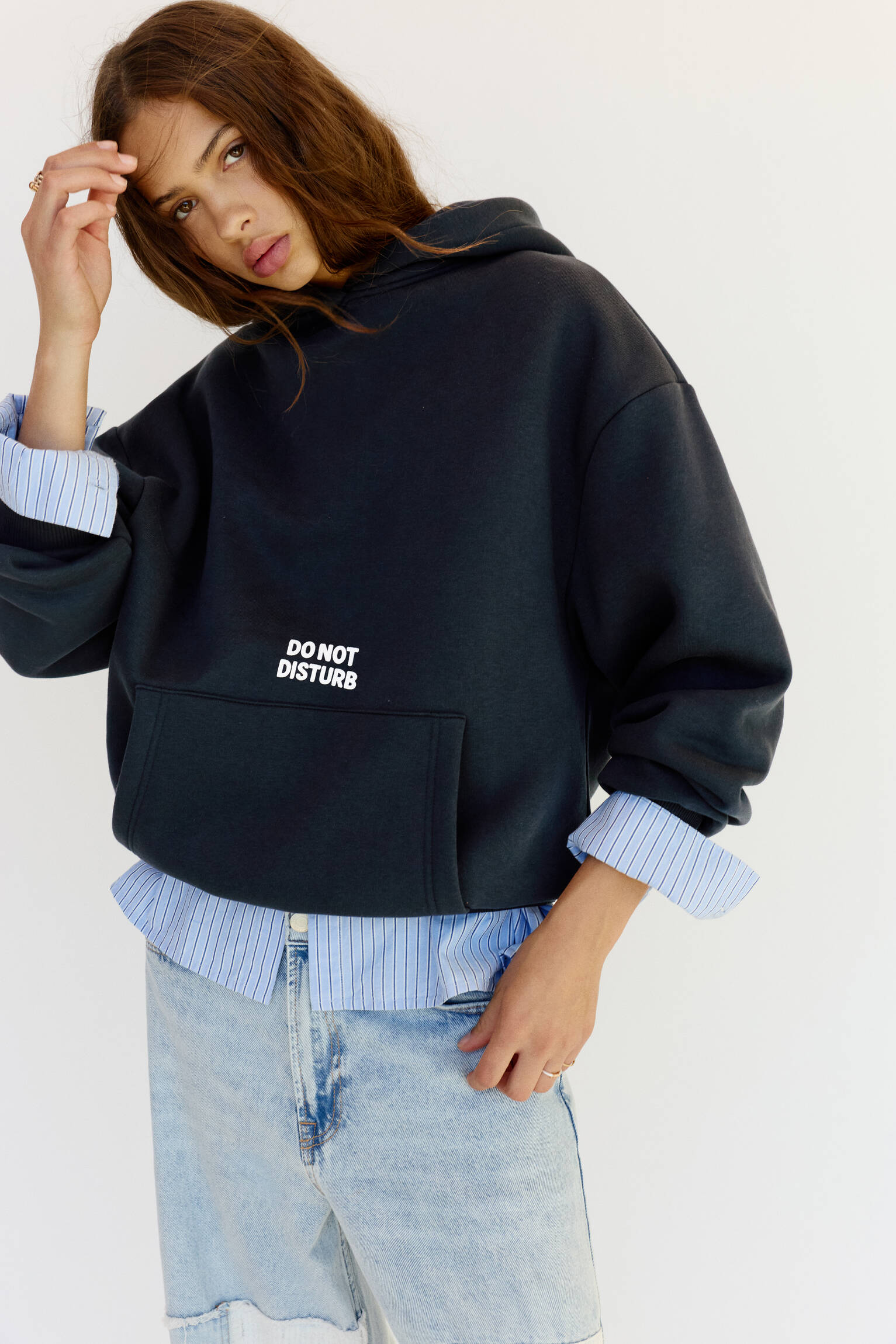 Sweat à capuche avec motif chat - pull&bear