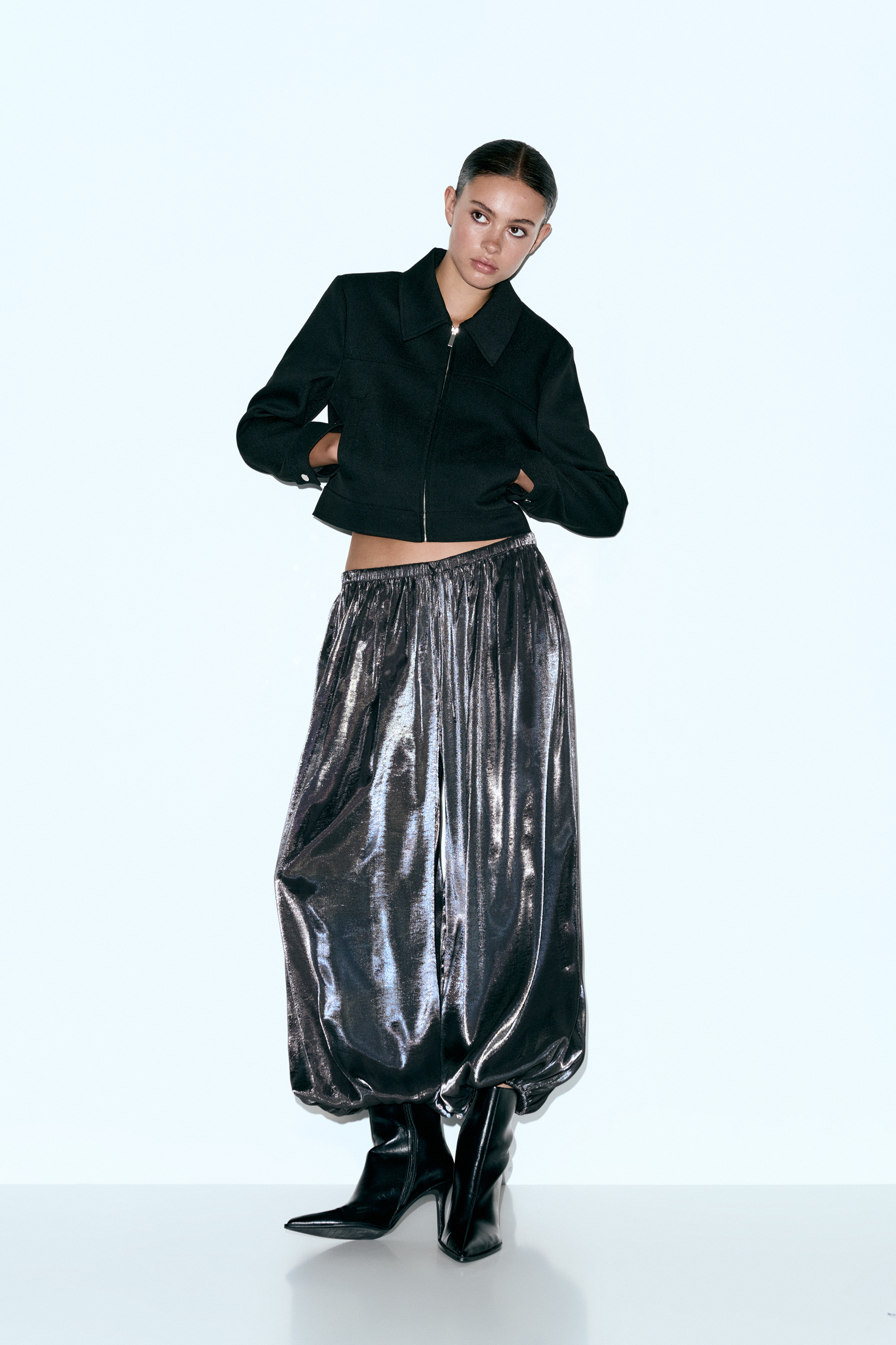 Satynowe spodnie typu alladynki