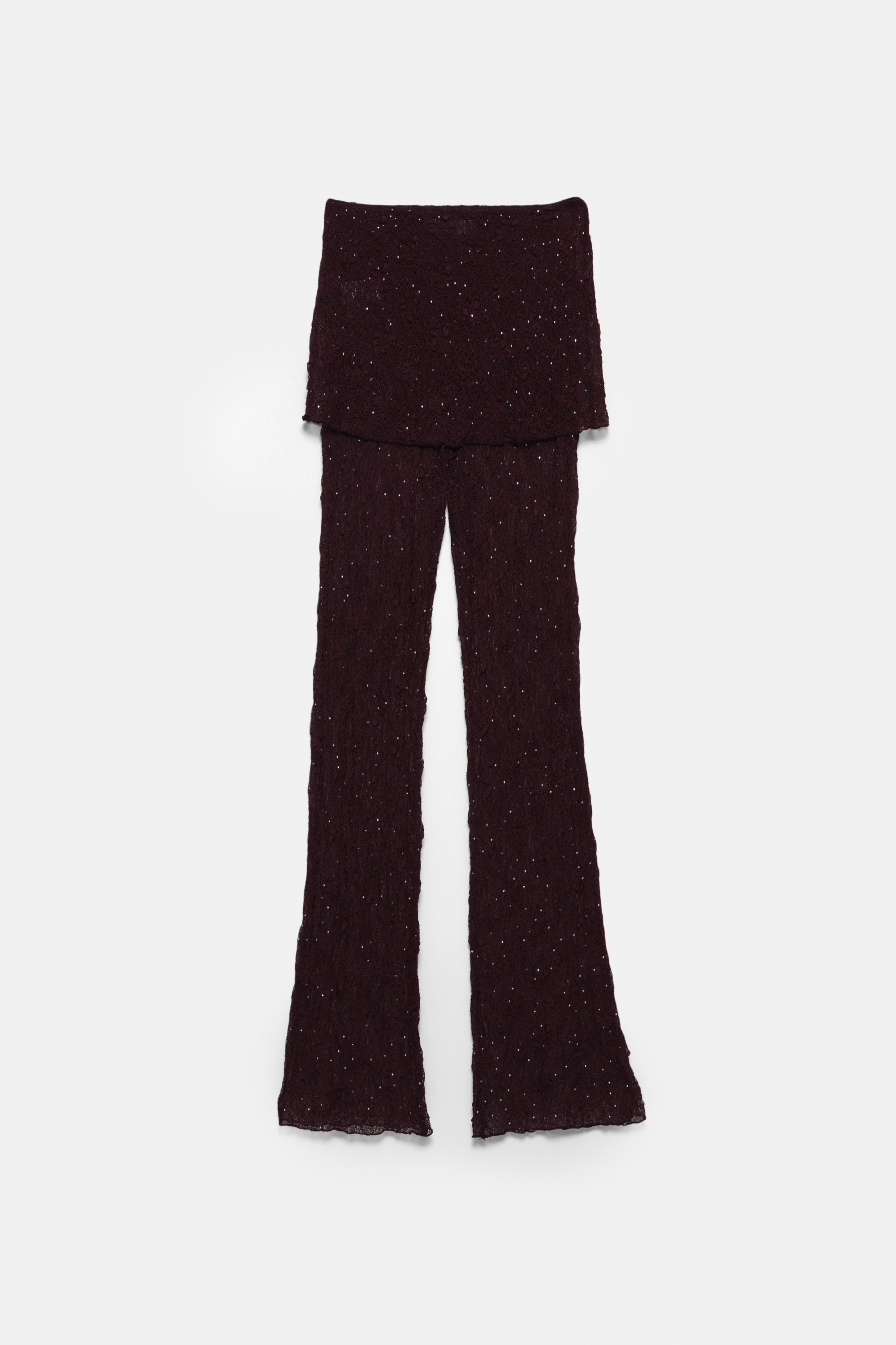 מכנסי תחרה עם אבני חן ומותן מתקפל