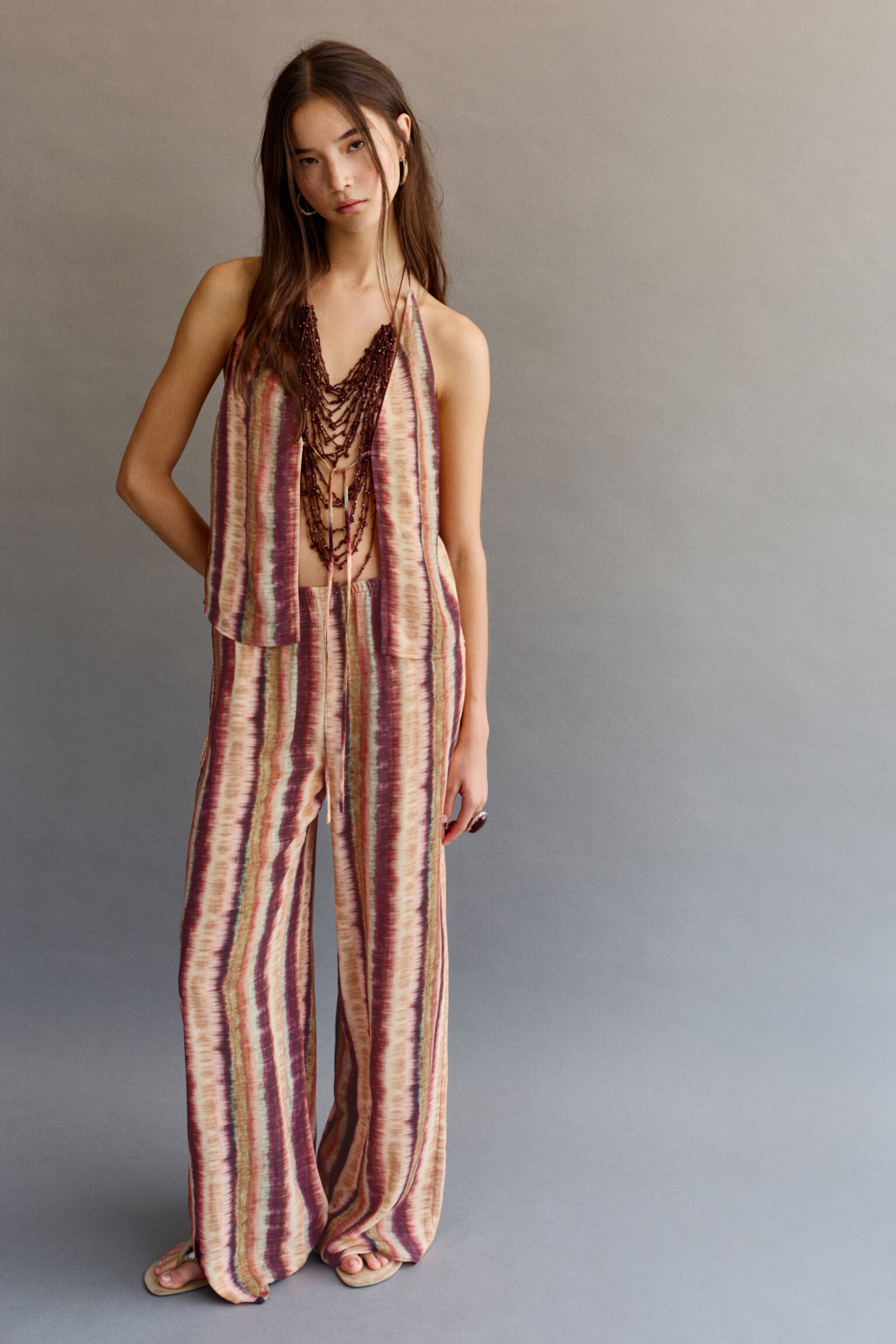 Pantalon fluide imprimé - pull&bear