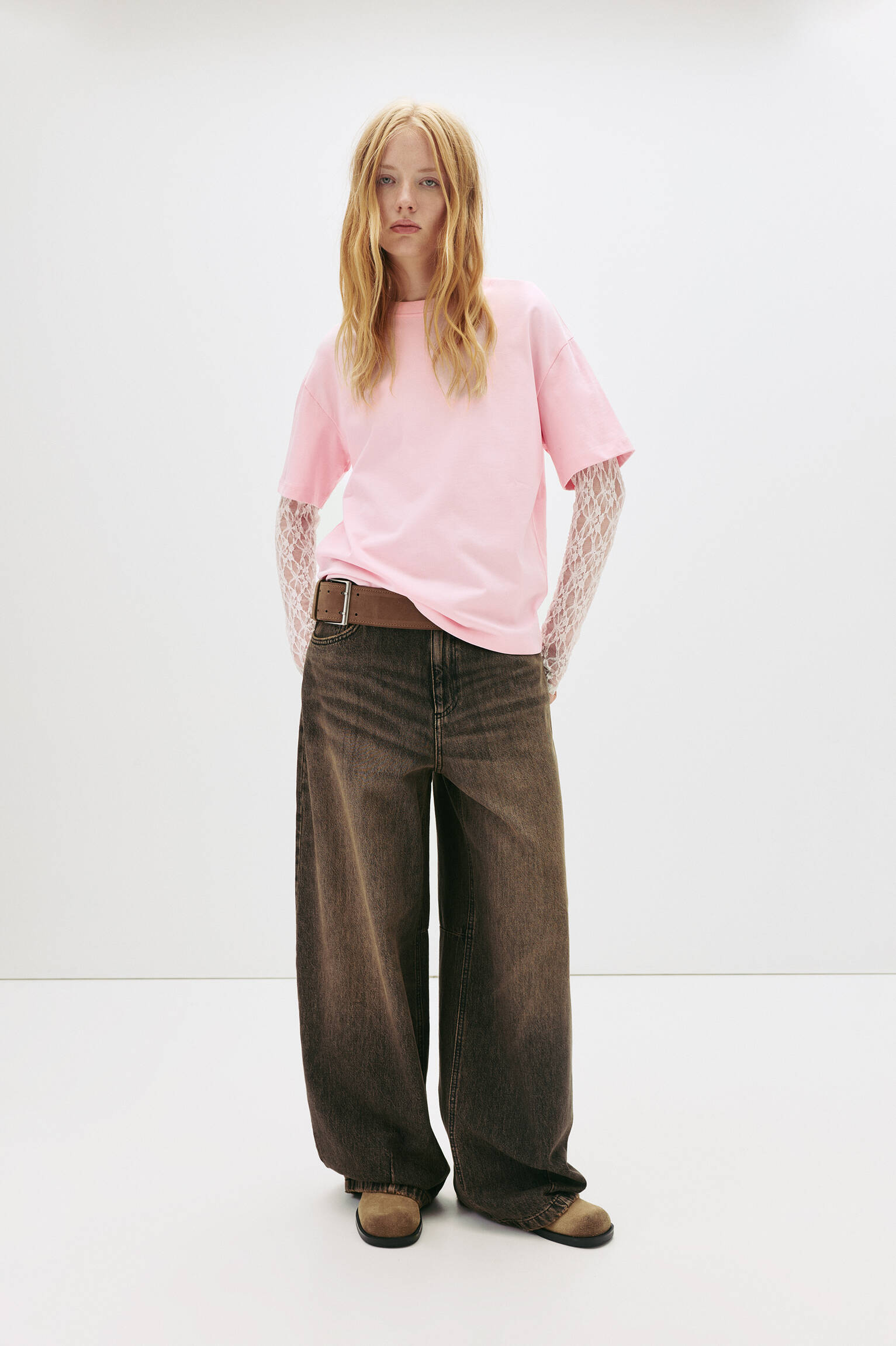 Jeans baggy ballon délavé - pull&bear