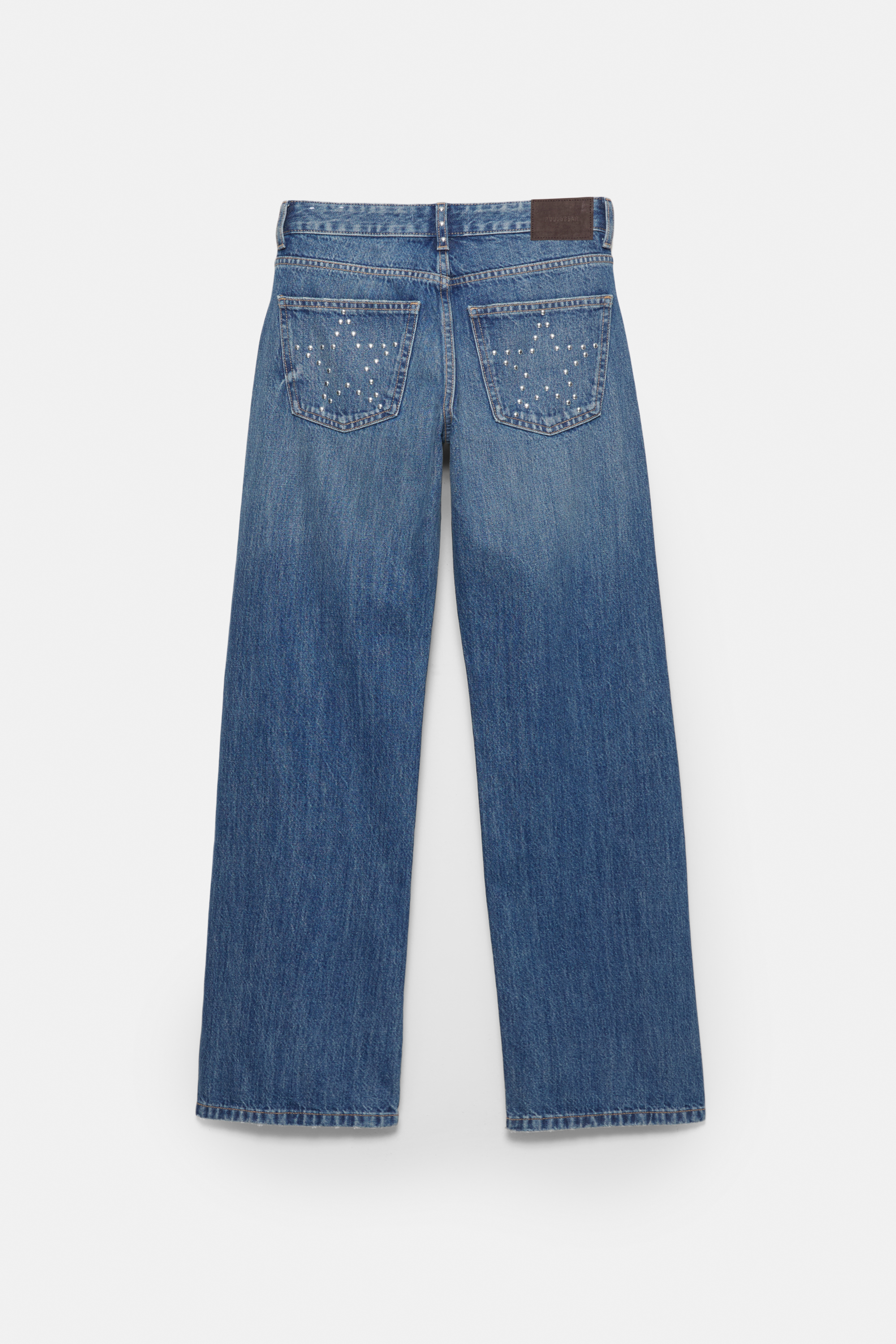 Straight-leg jeans with star studs