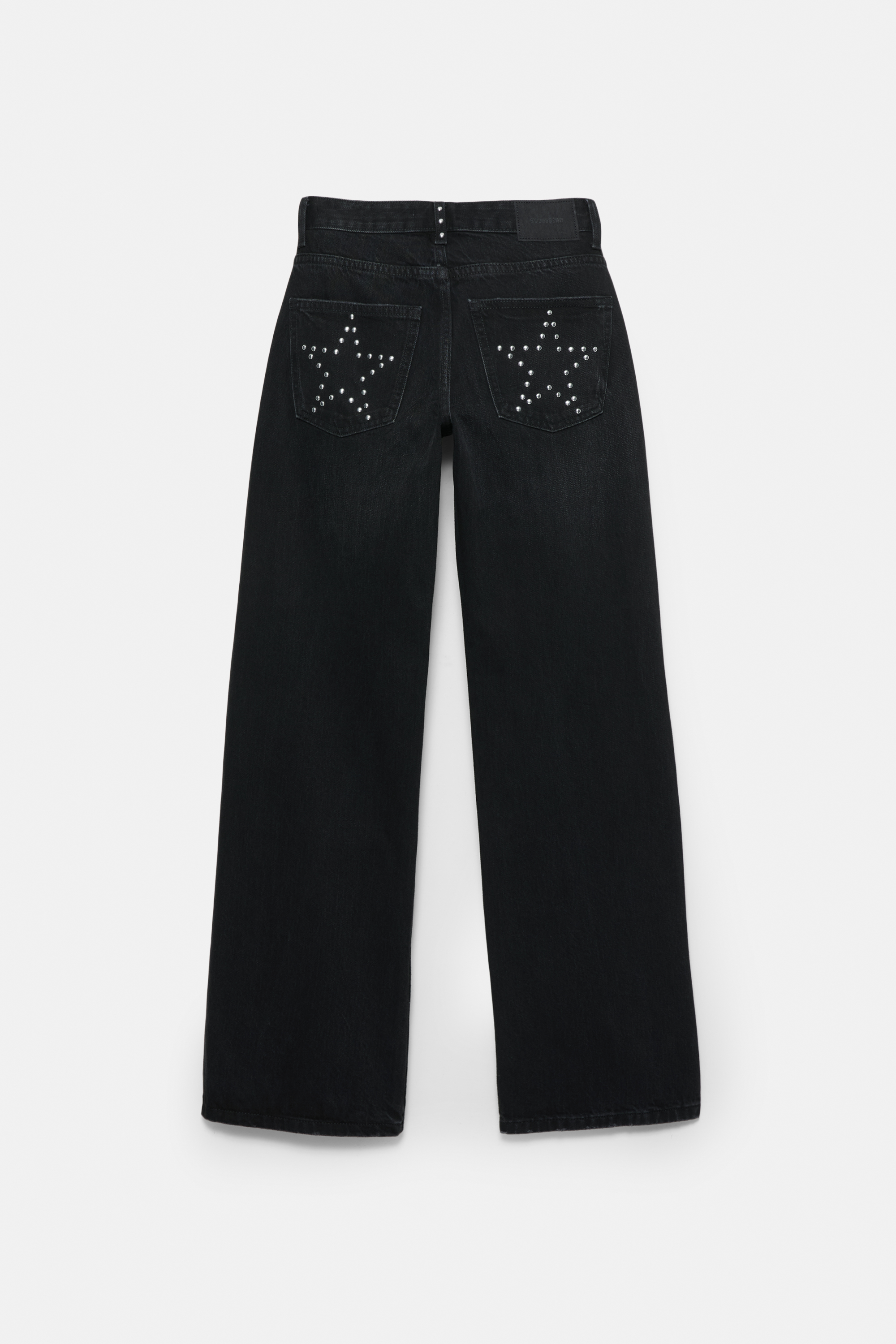 Jeansy straight z ćwiekami w kształcie gwiazd