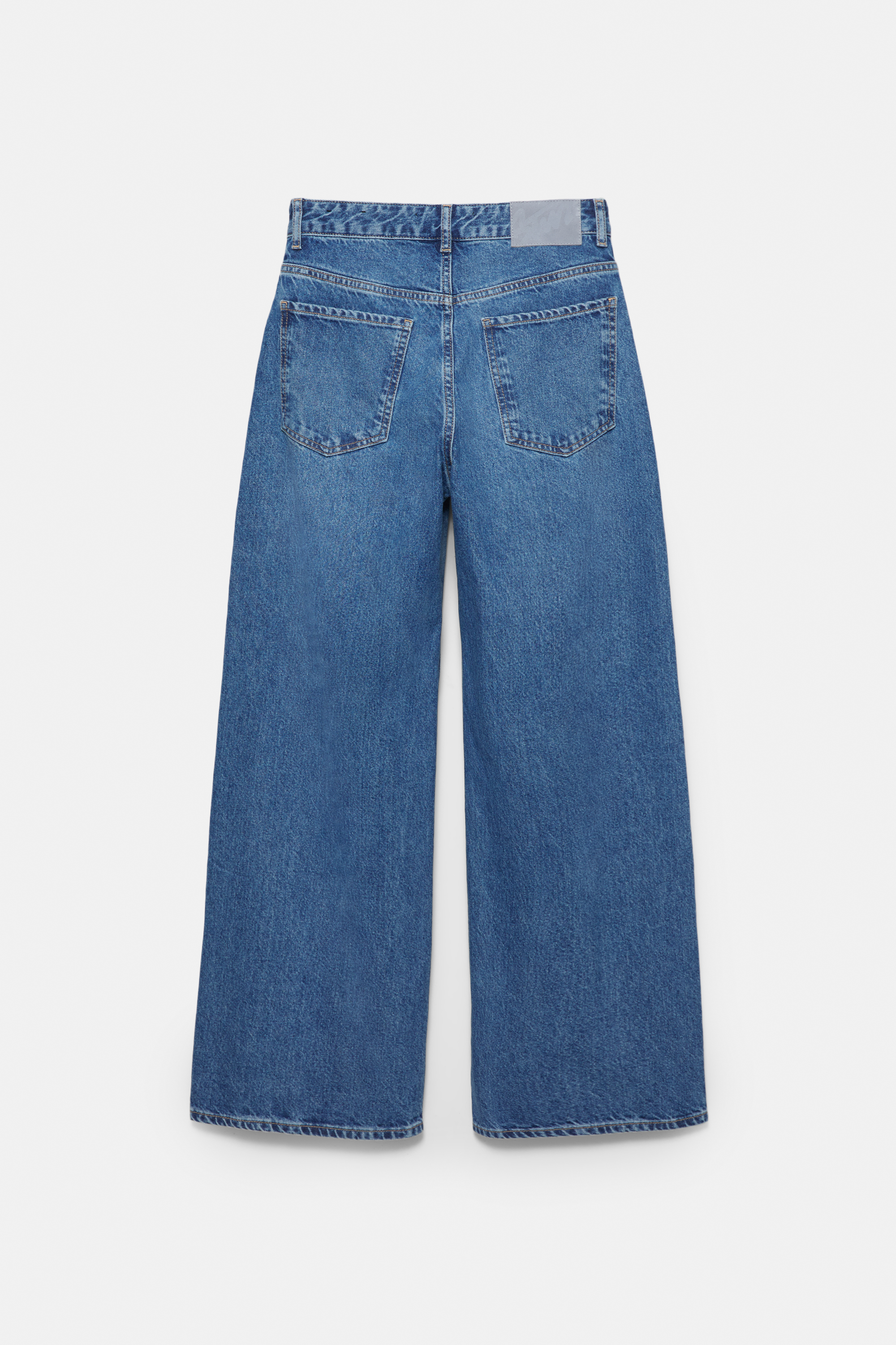 Jeans baggy estampado floral a laser