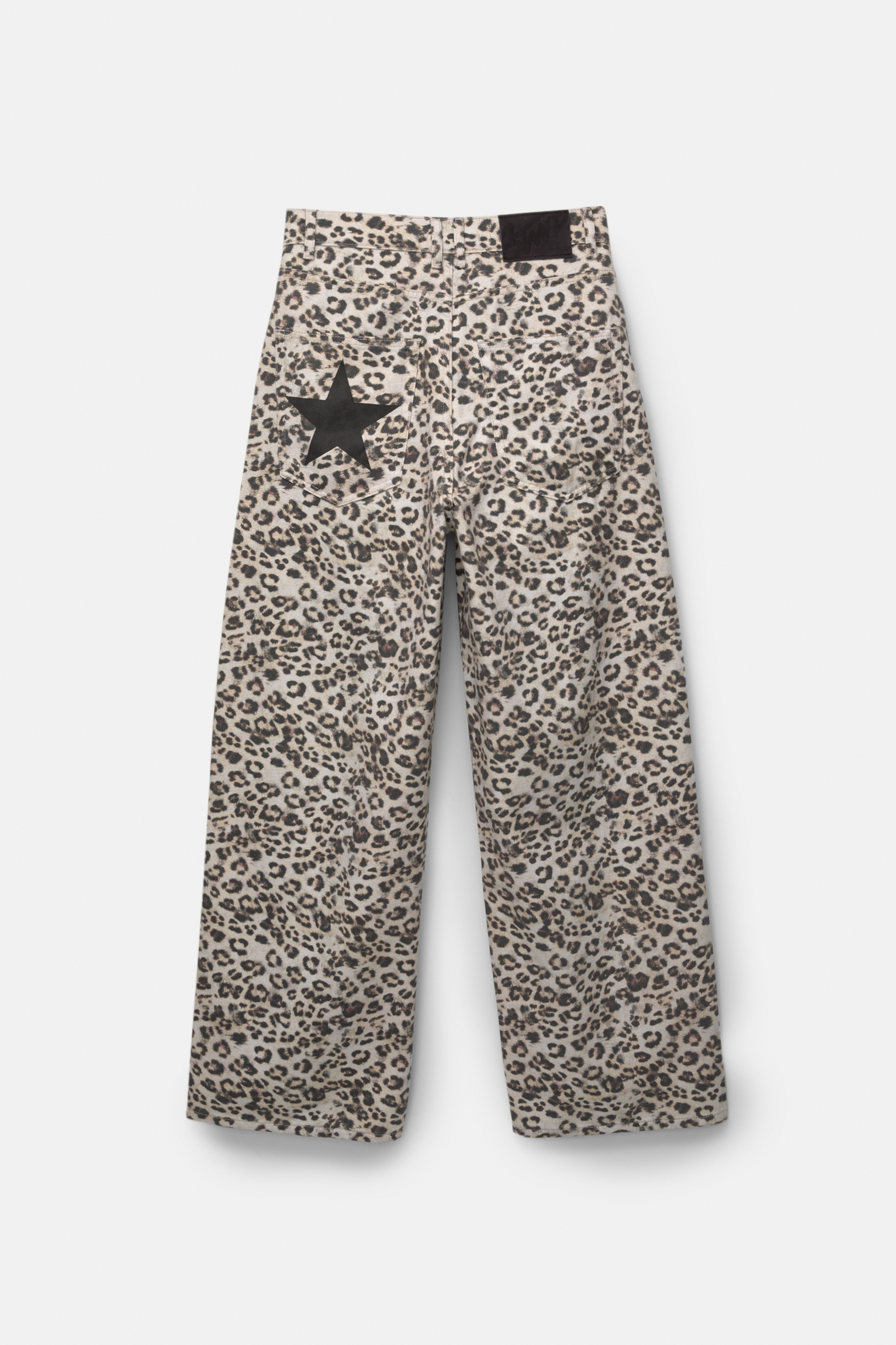 STWD star leopard print baggy jeans