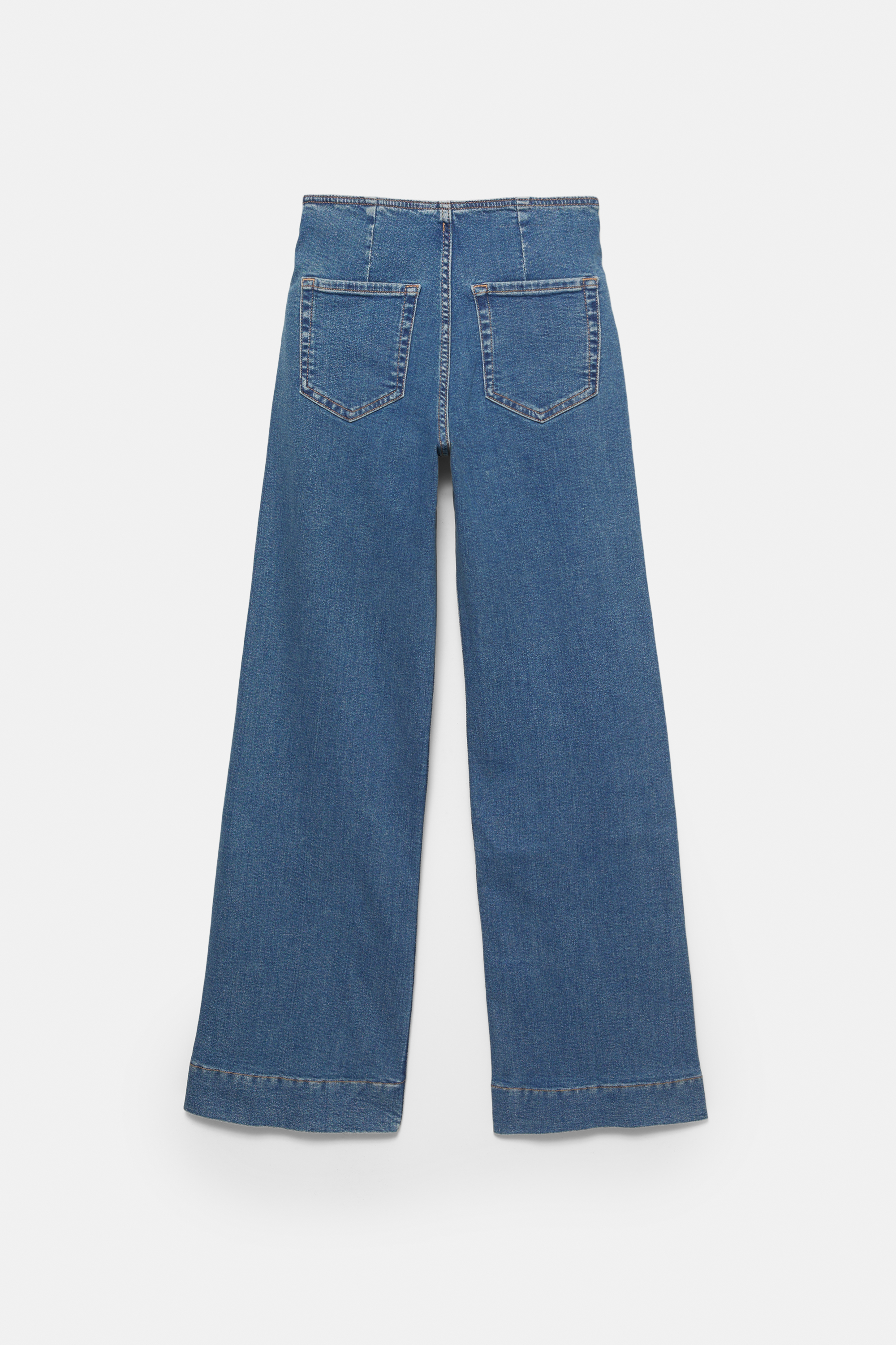 Τζιν παντελόνι wide leg με κολλητές τσέπες