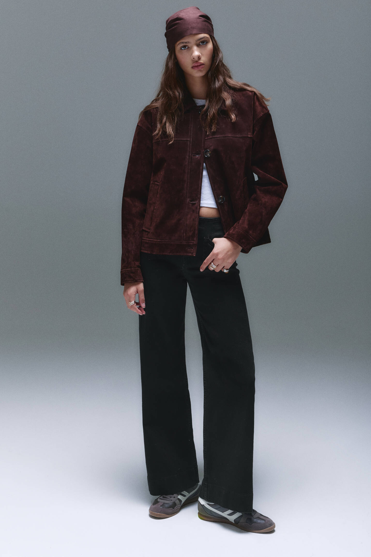 Jeans wide leg à poches plaquées - pull&bear