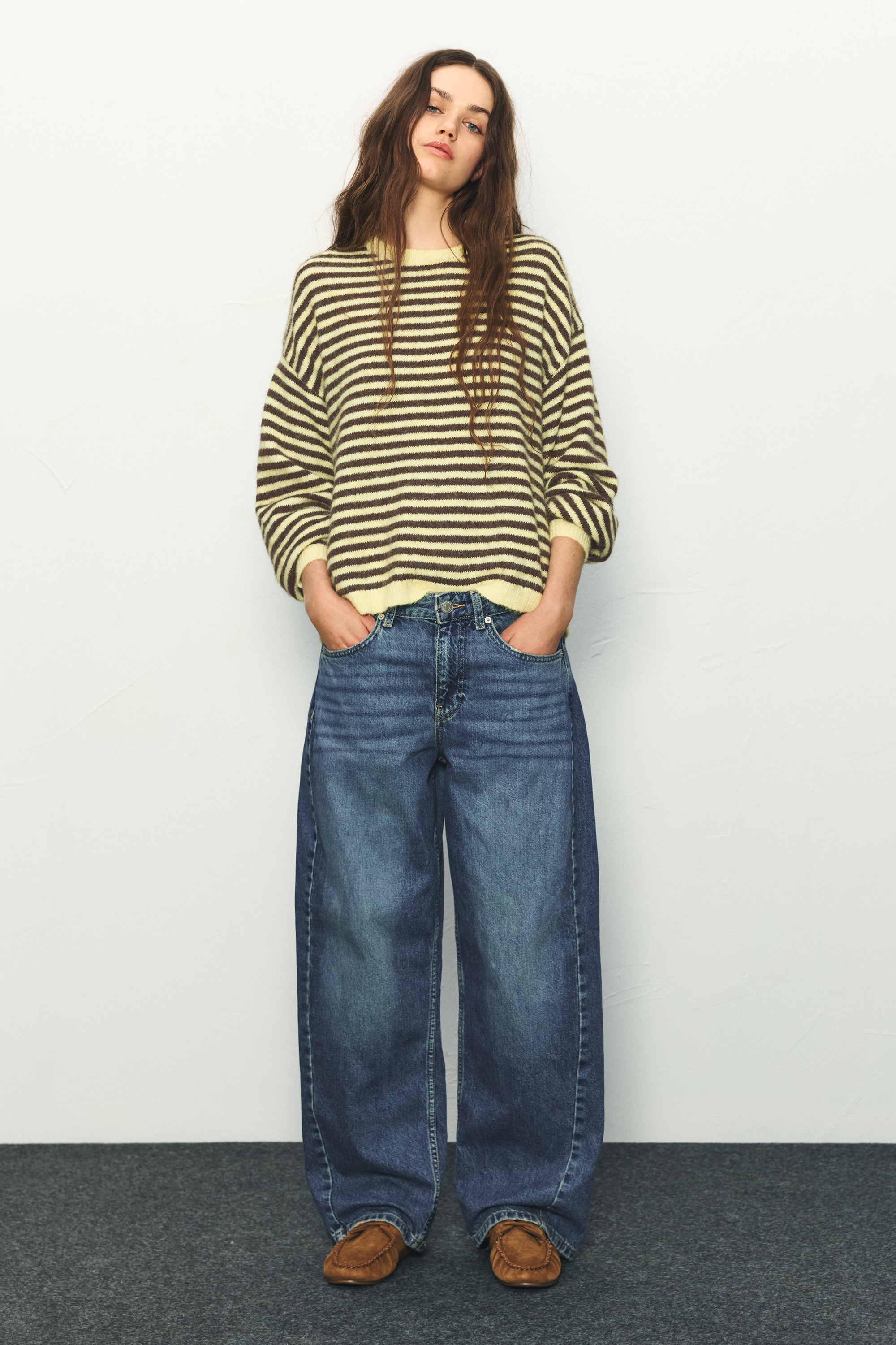 Jean barrel taille basse
