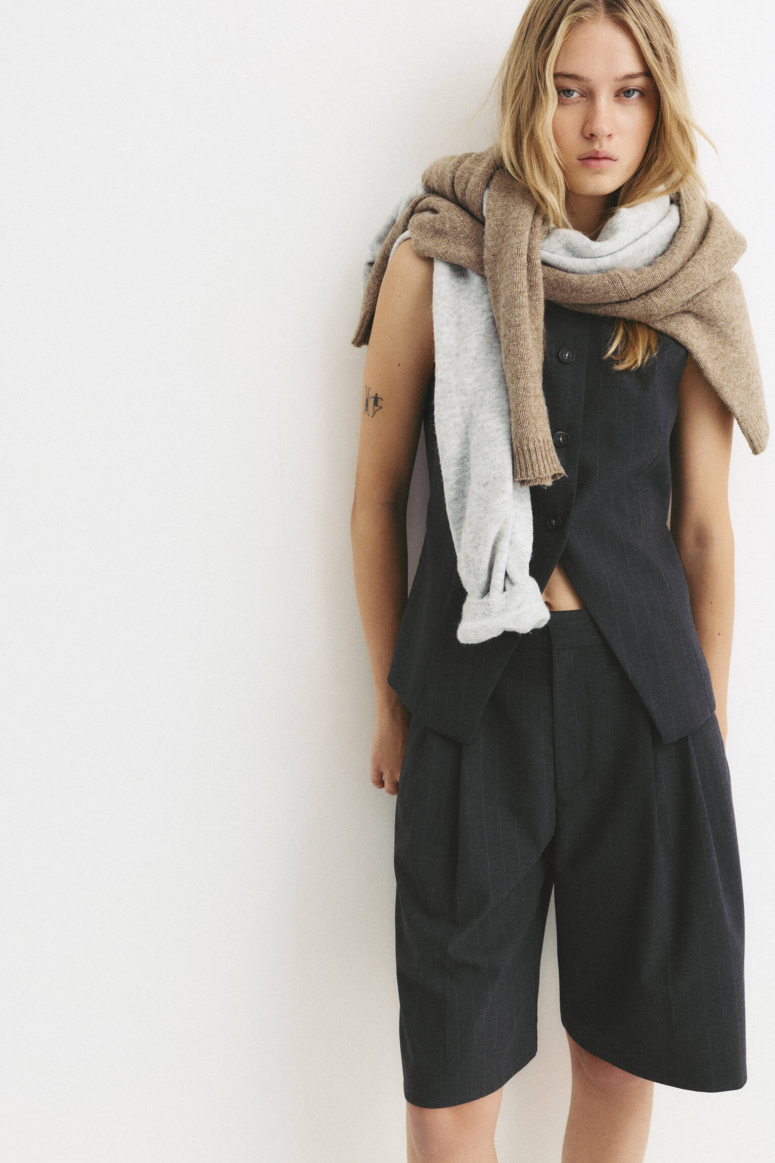 Pinstripe formal Bermuda shorts