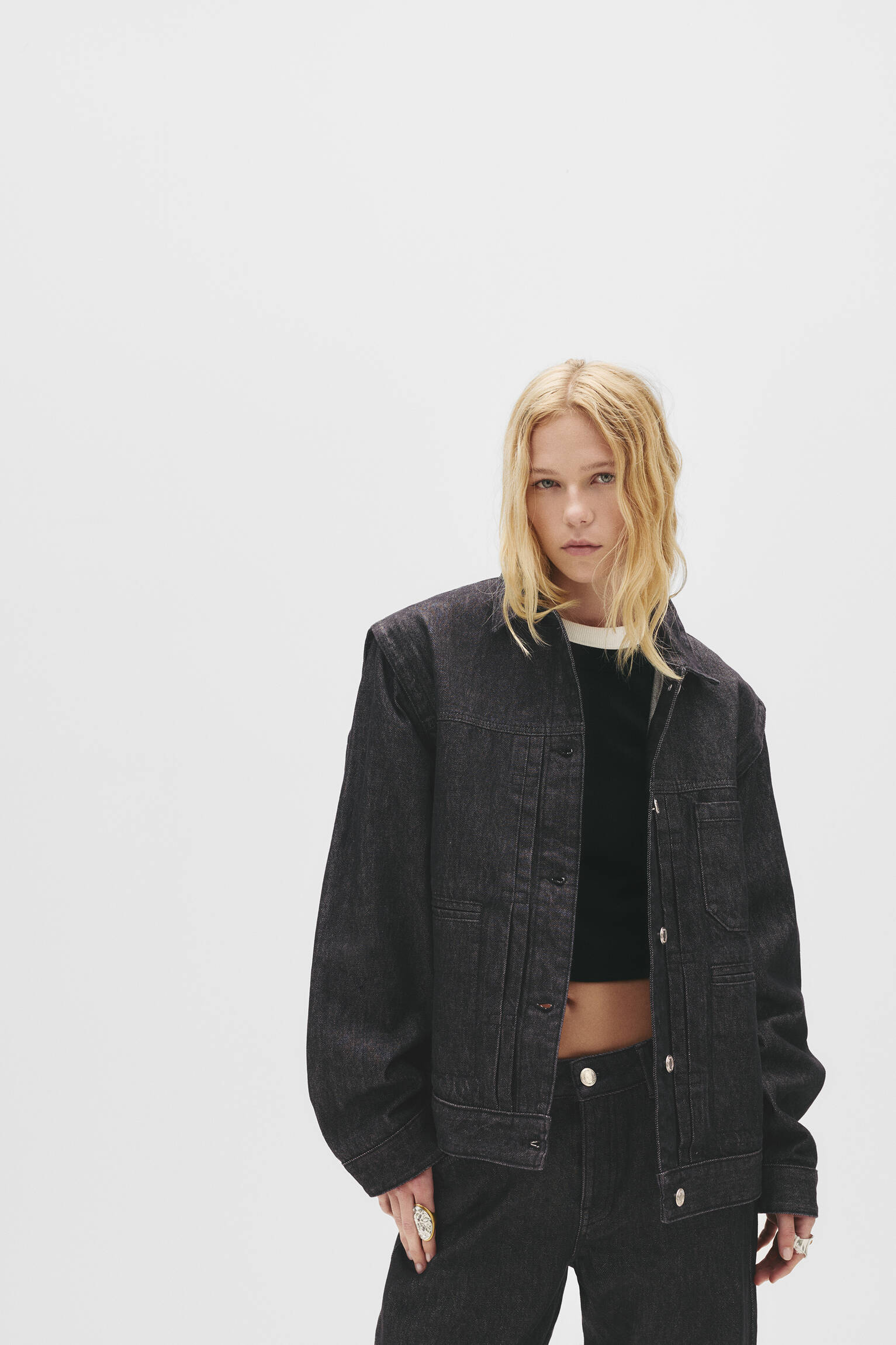 Veste en jean trucker - pull&bear