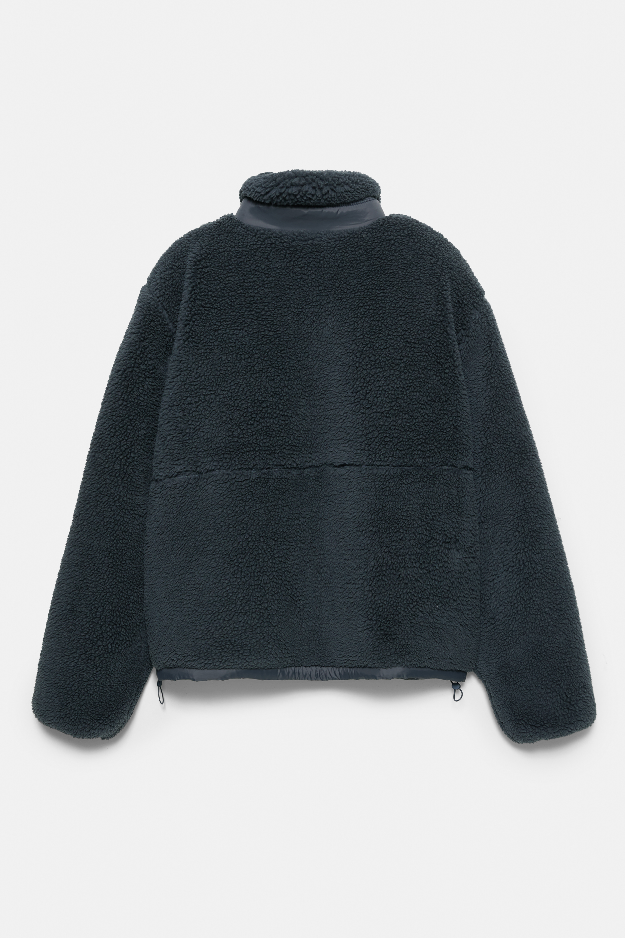 Chaqueta borreguillo tejido combinado