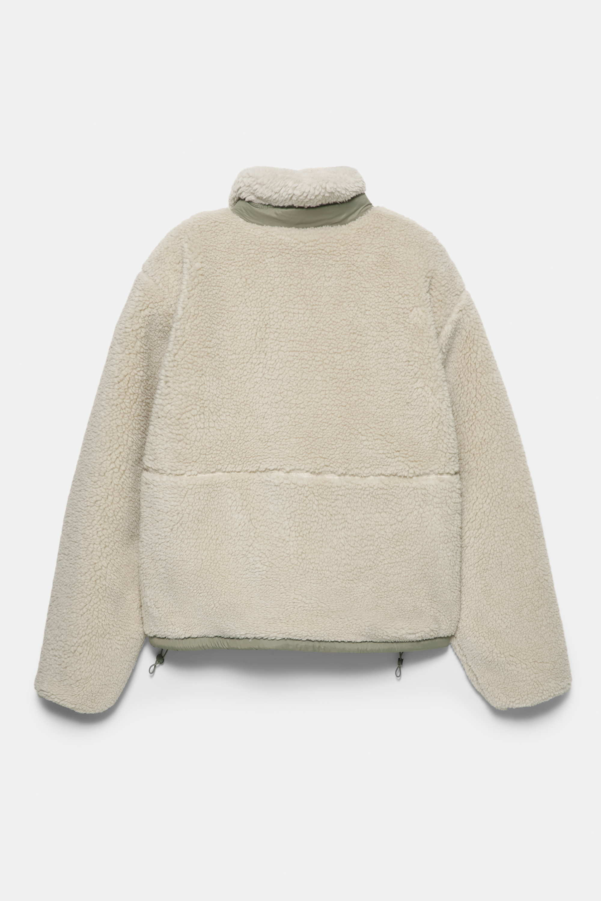 Chaqueta borreguillo tejido combinado