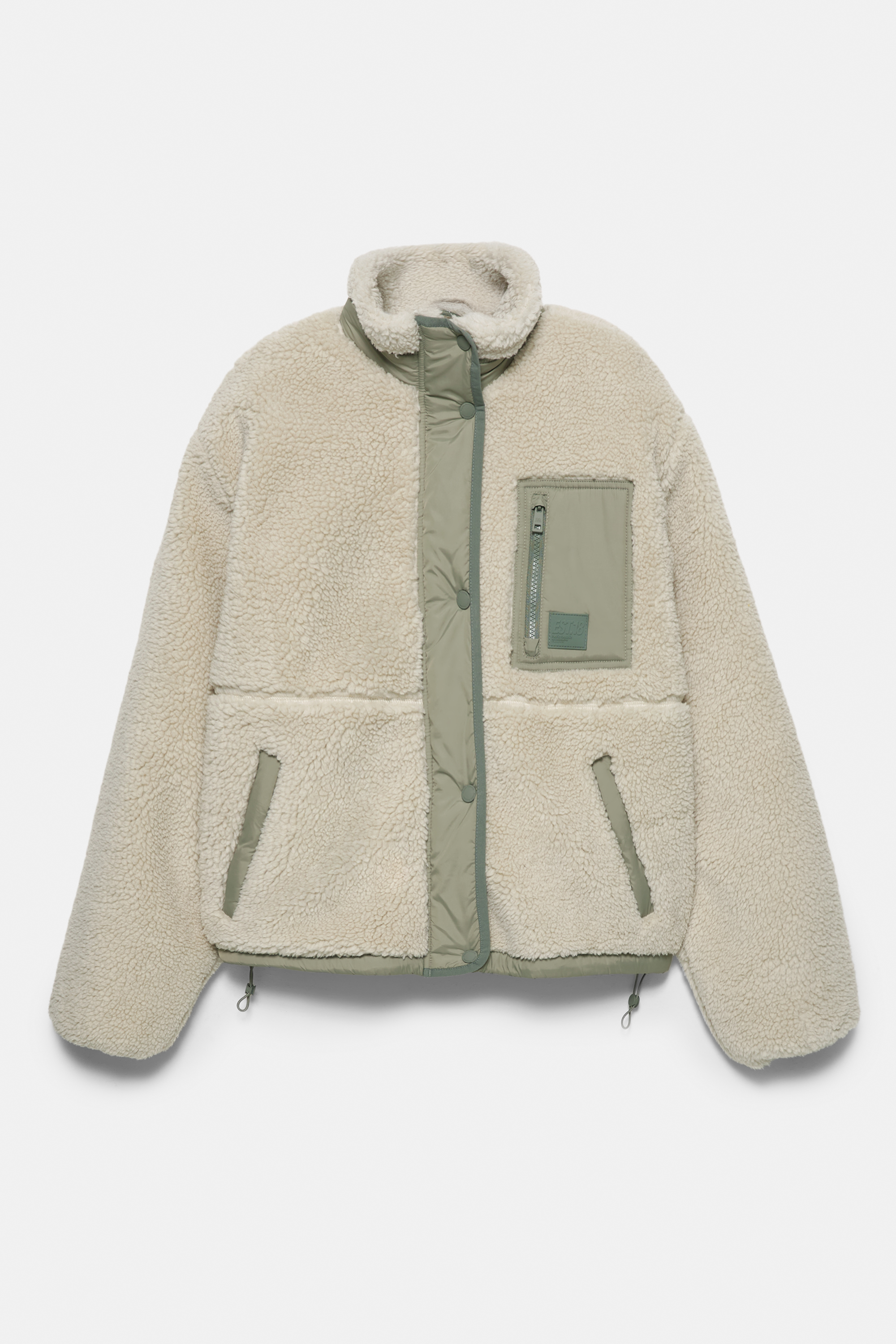 Veste en mouton synthétique tissu combiné