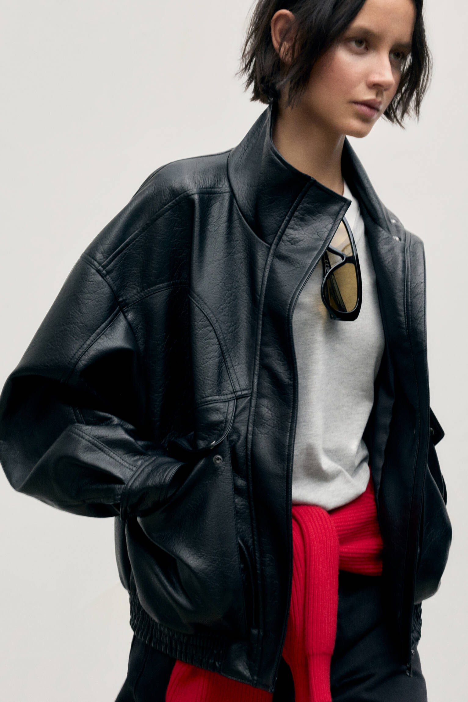 Blouson bomber similicuir