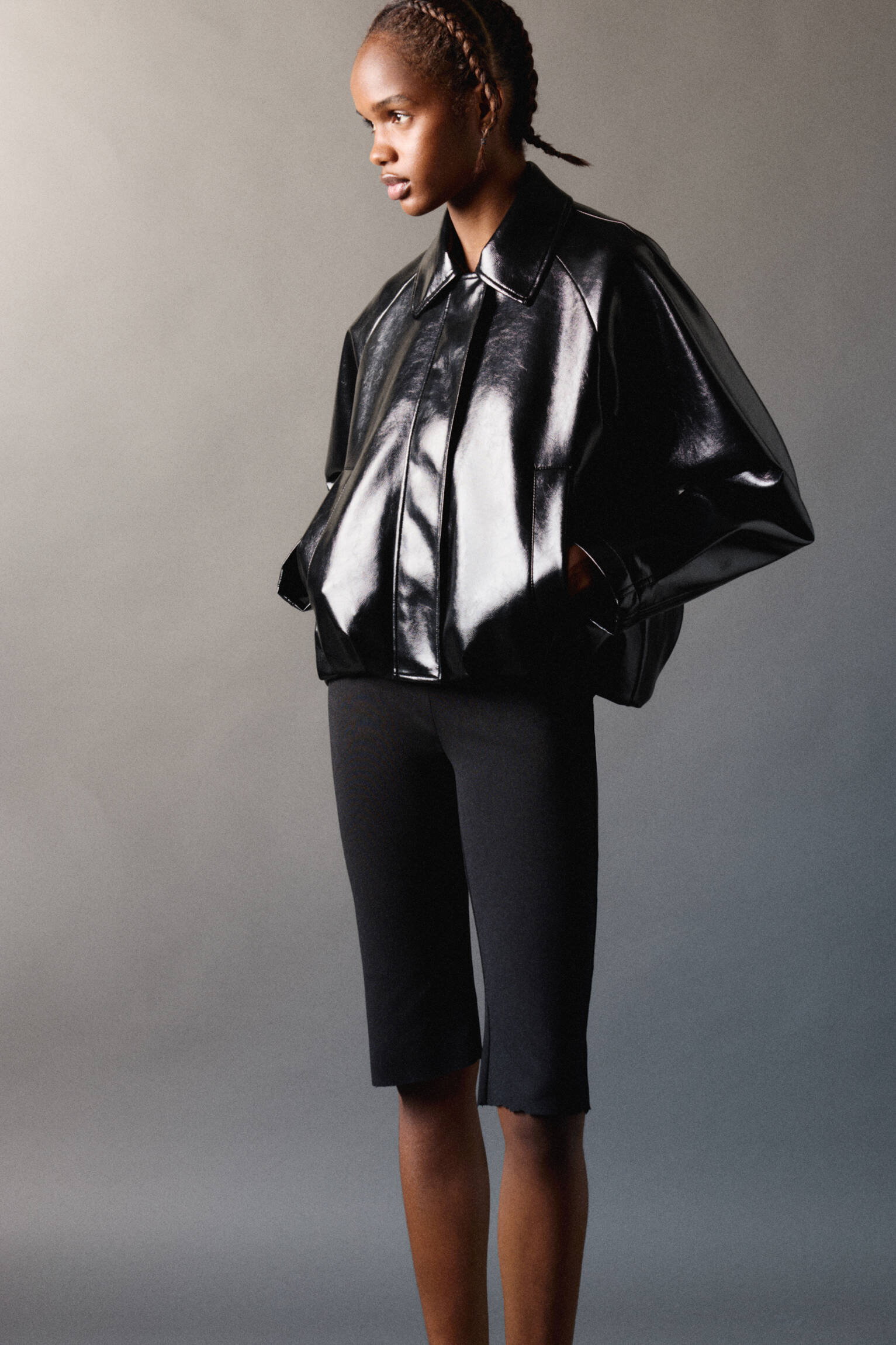 Blouson bomber effet vinyle